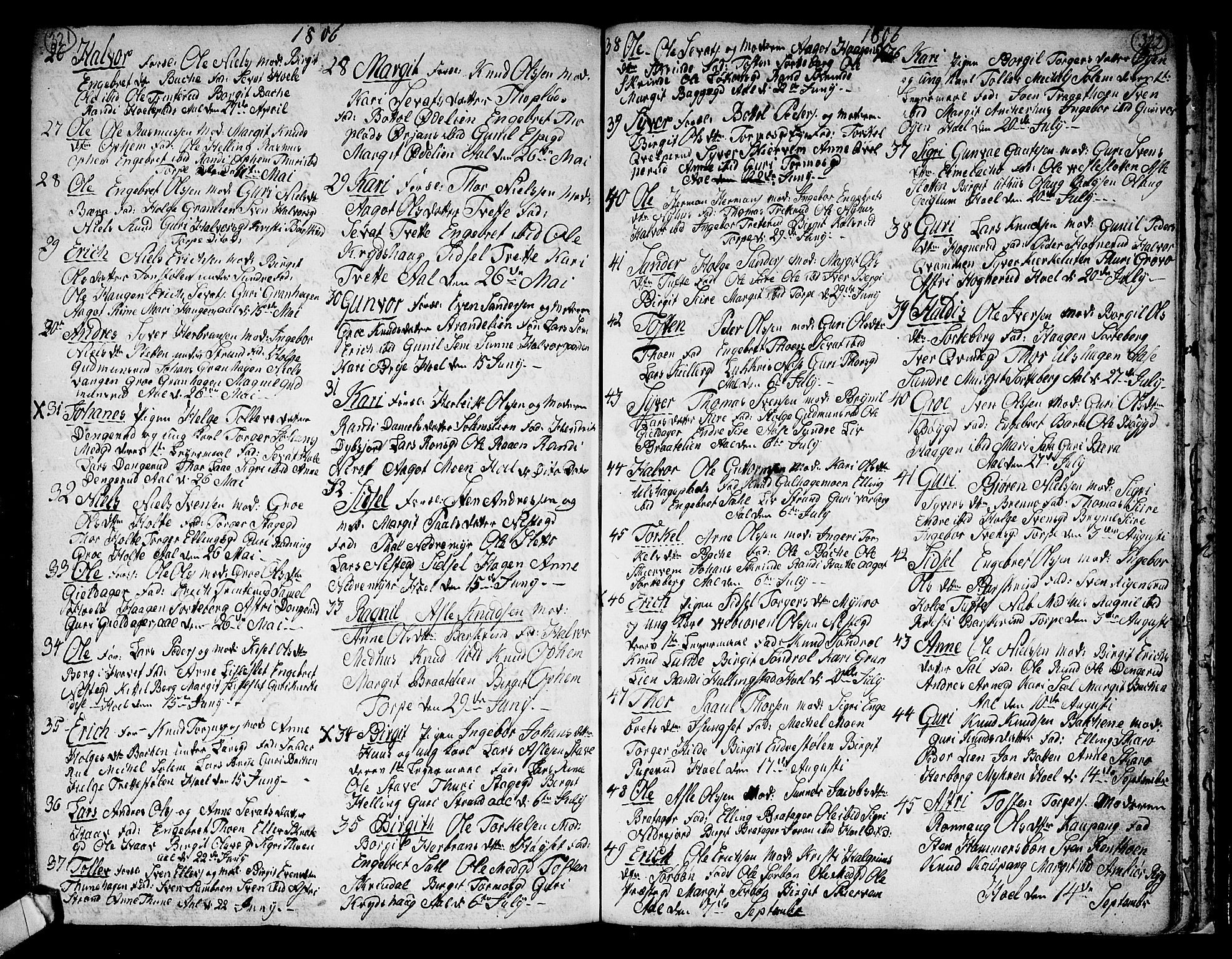 Ål kirkebøker, AV/SAKO-A-249/F/Fa/L0002: Parish register (official) no. I 2, 1771-1806, p. 321-322