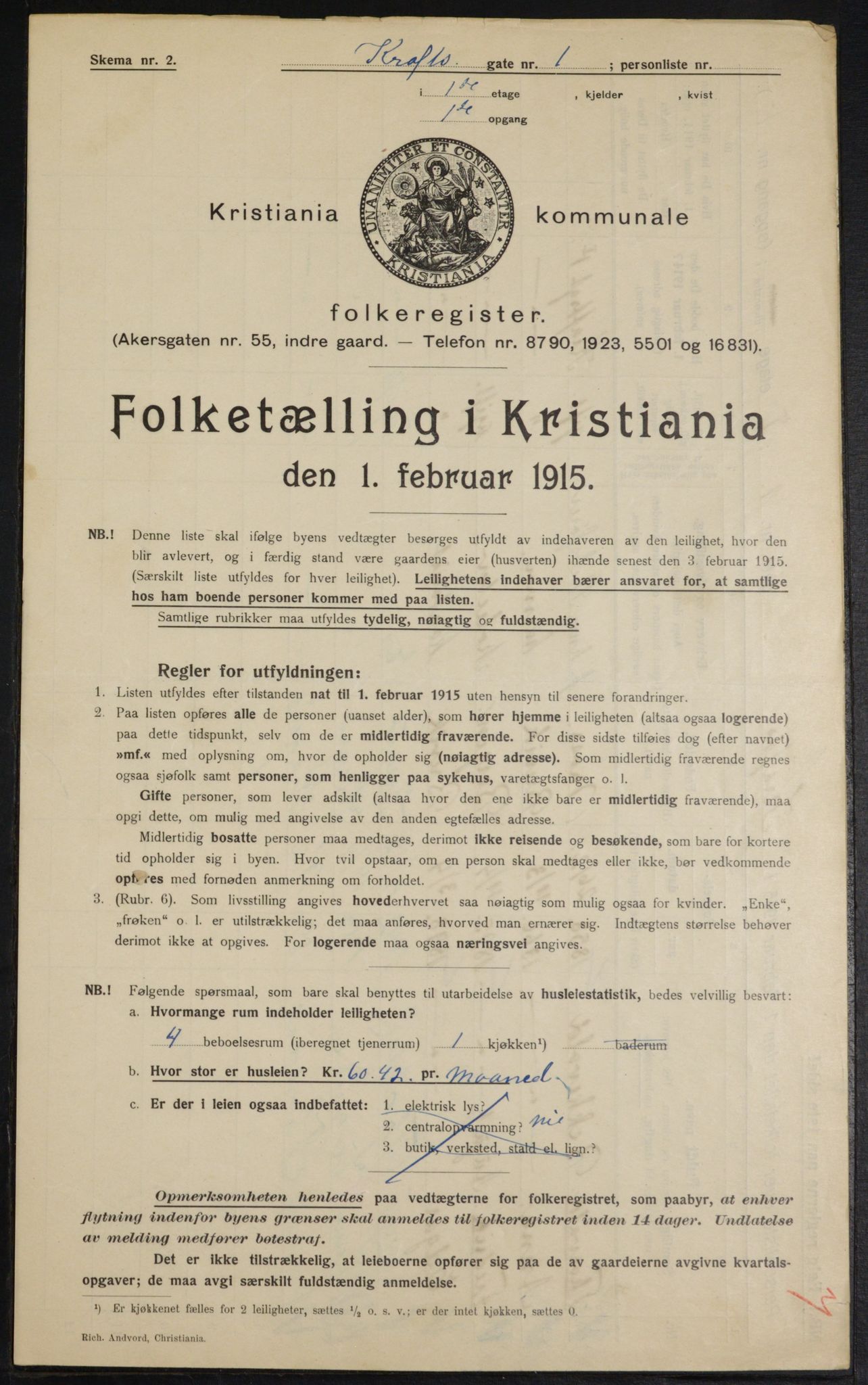 OBA, Municipal Census 1915 for Kristiania, 1915, p. 53440