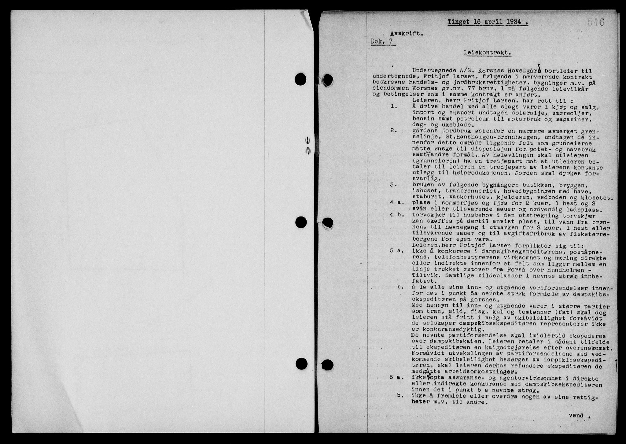 Steigen og Ofoten sorenskriveri, SAT/A-0030/1/2/2C/L0023/0002: Mortgage book no. 26-II og 27, 1933-1934, Deed date: 16.04.1934