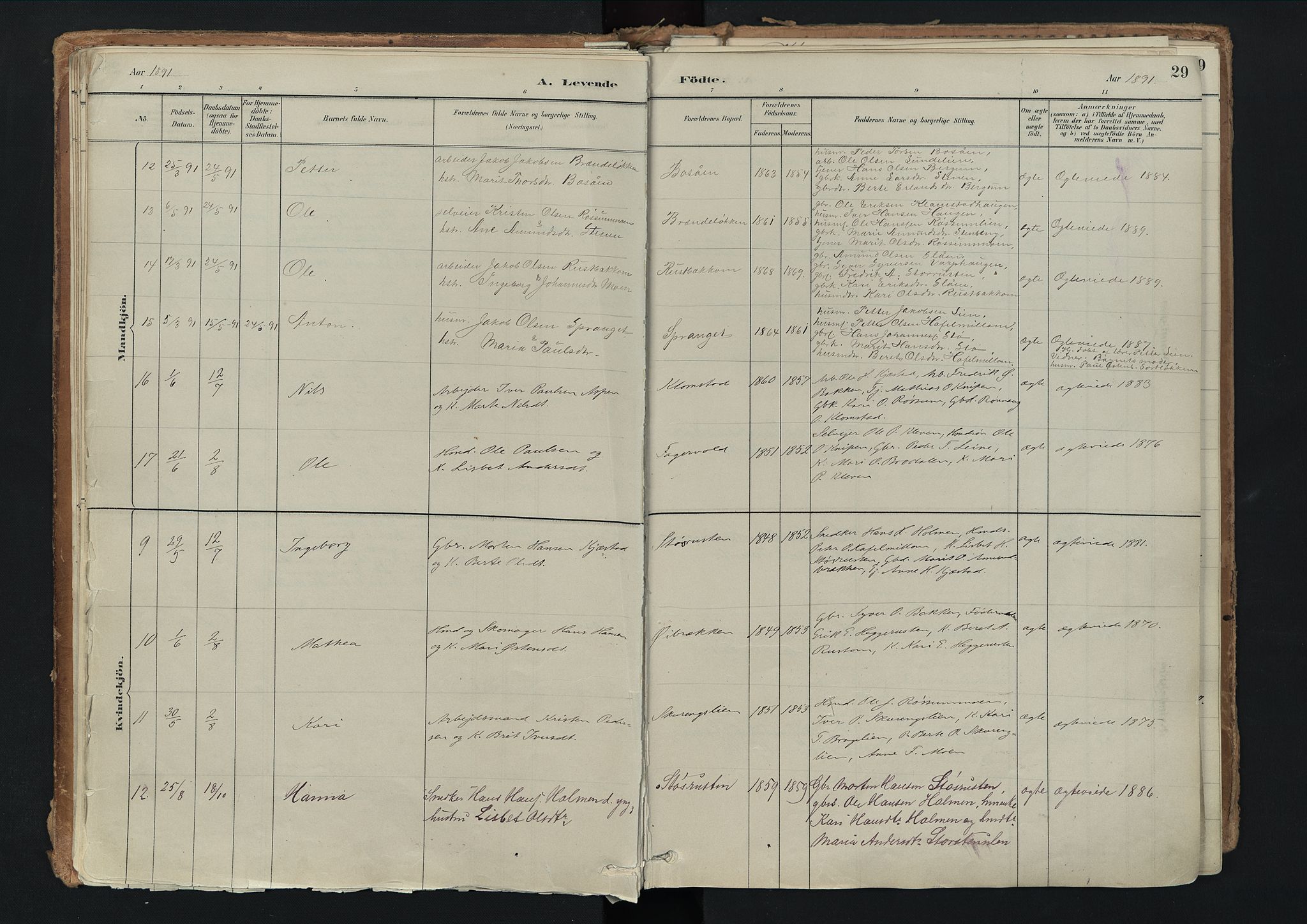 Nord-Fron prestekontor, SAH/PREST-080/H/Ha/Haa/L0003: Parish register (official) no. 3, 1884-1914, p. 29