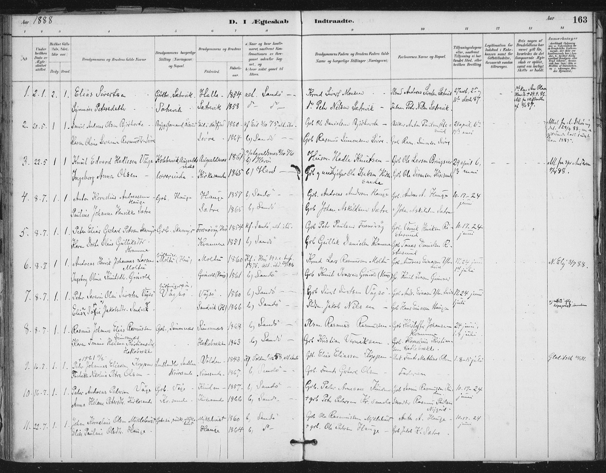 Ministerialprotokoller, klokkerbøker og fødselsregistre - Møre og Romsdal, AV/SAT-A-1454/503/L0037: Parish register (official) no. 503A05, 1884-1900, p. 163