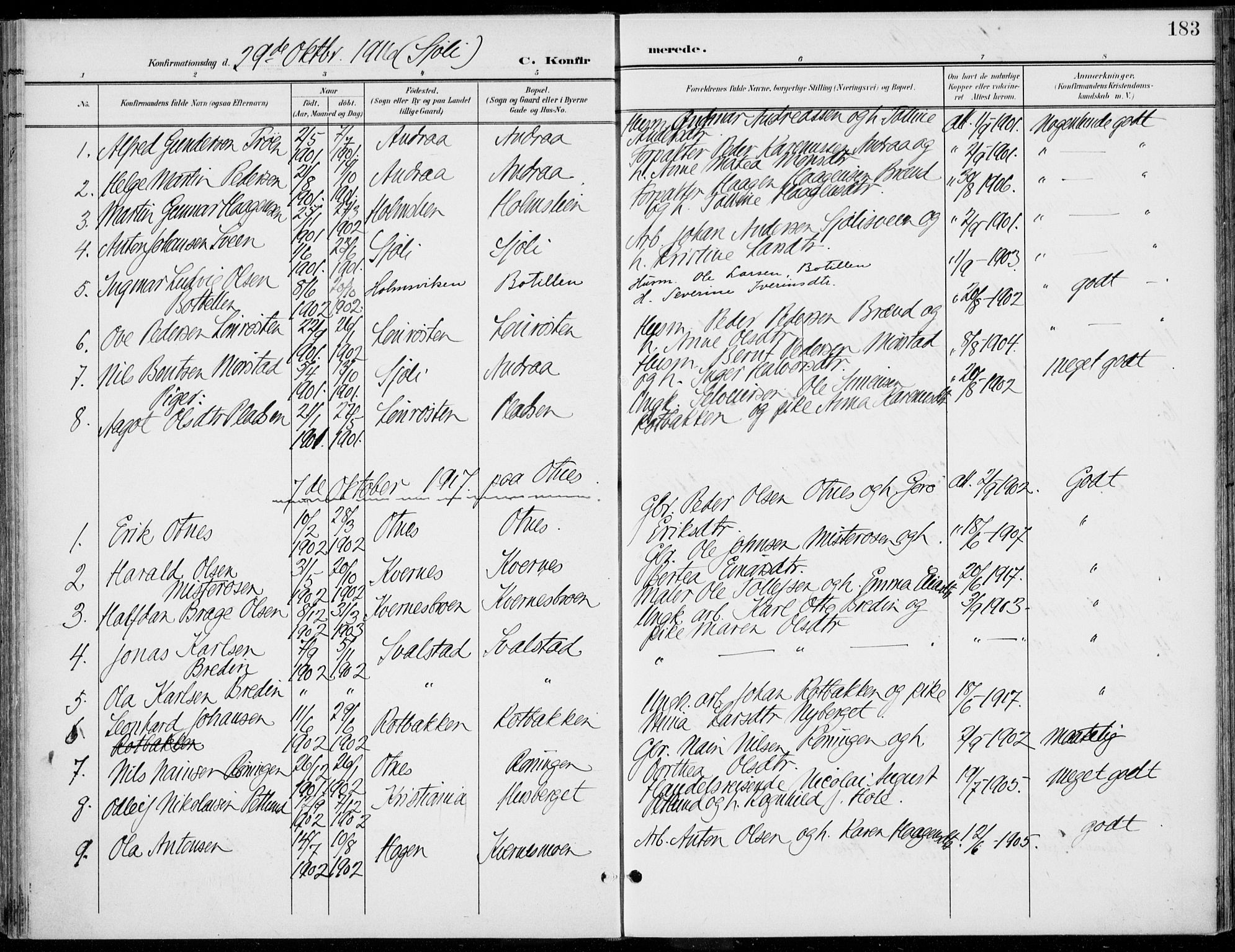 Rendalen prestekontor, SAH/PREST-054/H/Ha/Haa/L0011: Parish register (official) no. 11, 1901-1925, p. 183