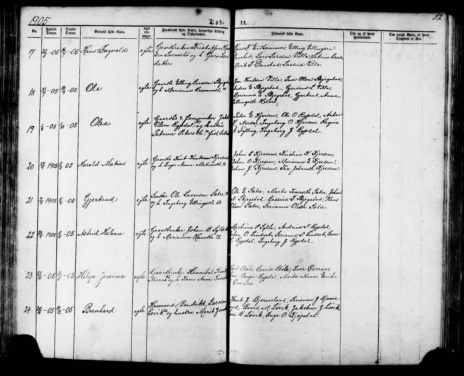 Ministerialprotokoller, klokkerbøker og fødselsregistre - Møre og Romsdal, AV/SAT-A-1454/541/L0547: Parish register (copy) no. 541C02, 1867-1921, p. 82