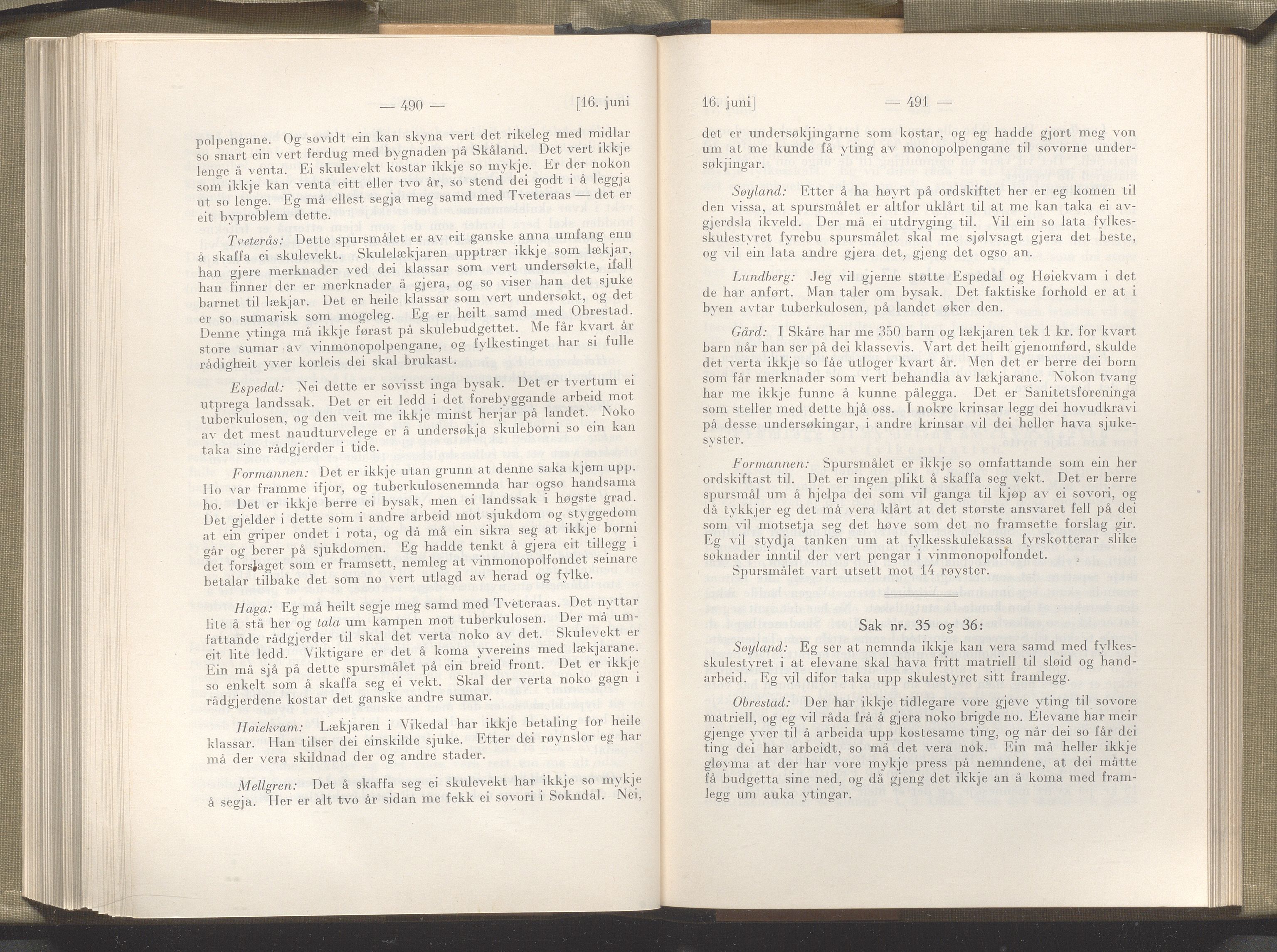 Rogaland fylkeskommune - Fylkesrådmannen , IKAR/A-900/A/Aa/Aaa/L0049: Møtebok , 1930, p. 490-491