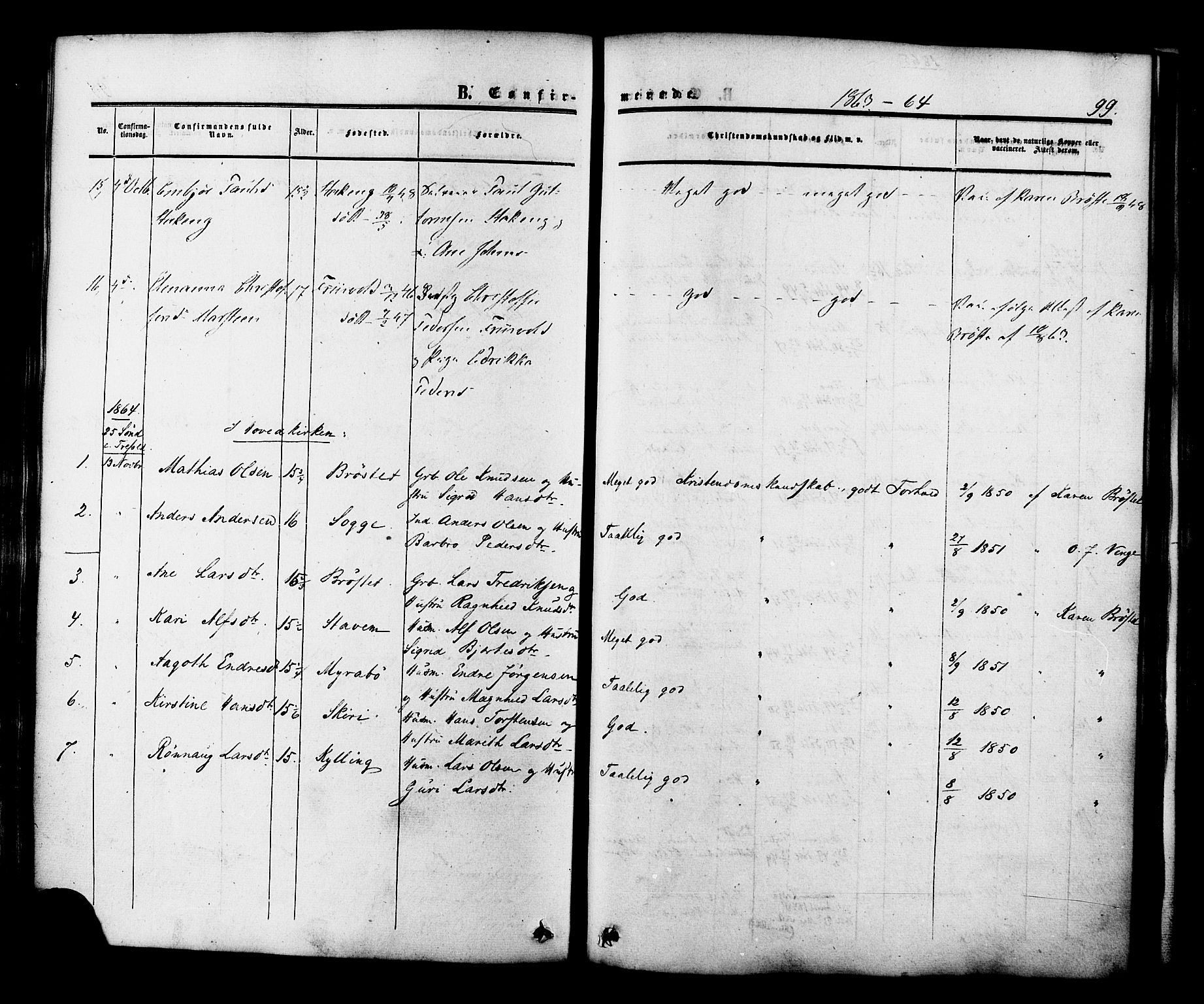 Ministerialprotokoller, klokkerbøker og fødselsregistre - Møre og Romsdal, SAT/A-1454/546/L0594: Parish register (official) no. 546A02, 1854-1882, p. 99