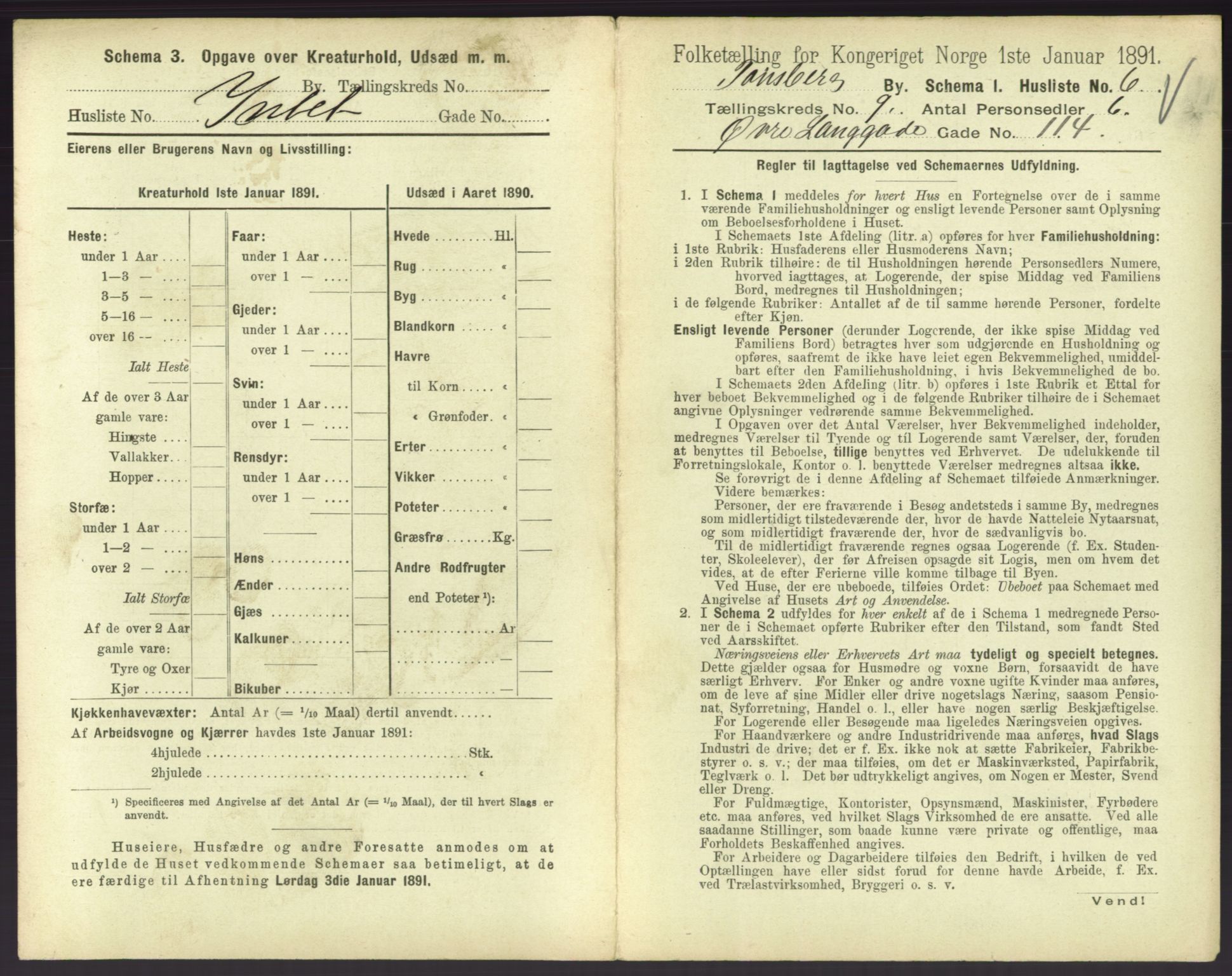 RA, 1891 census for 0705 Tønsberg, 1891, p. 372