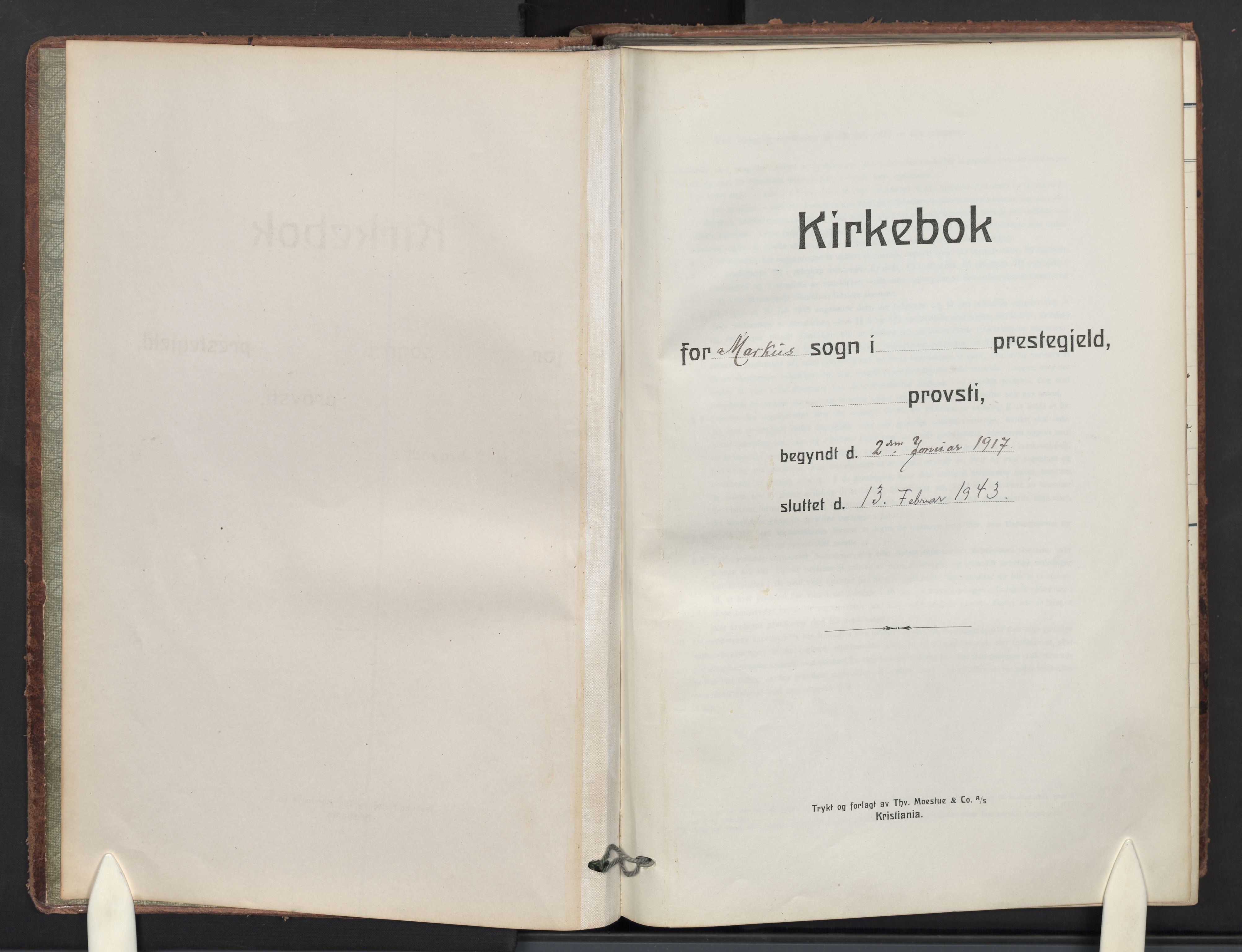 Markus prestekontor Kirkebøker, SAO/A-10830/F/L0004: Parish register (official) no. 4, 1917-1943