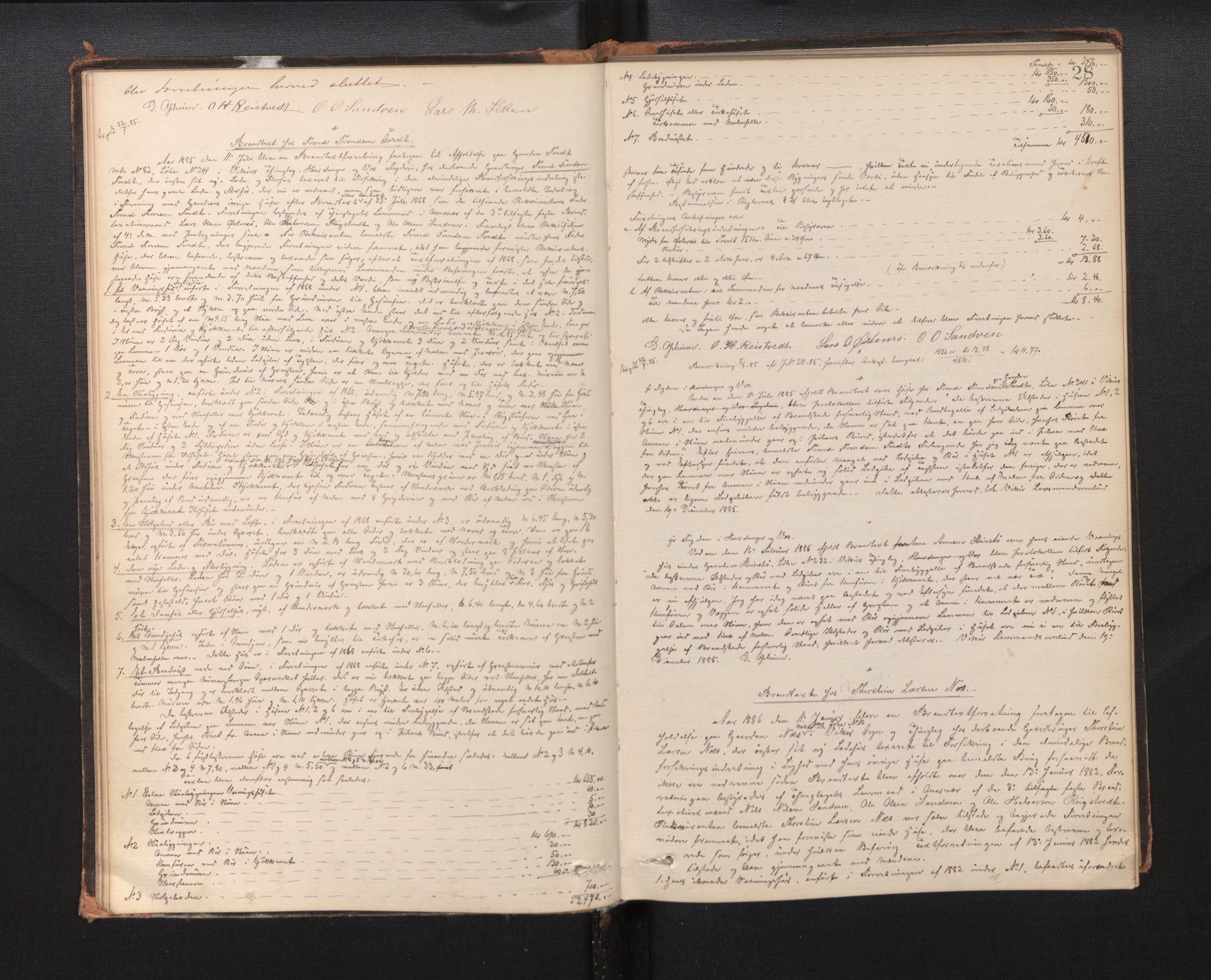 Lensmannen i Kvam, AV/SAB-A-33201/0012/L0002: Branntakstprotokoll, 1881-1919, p. 27b-28a