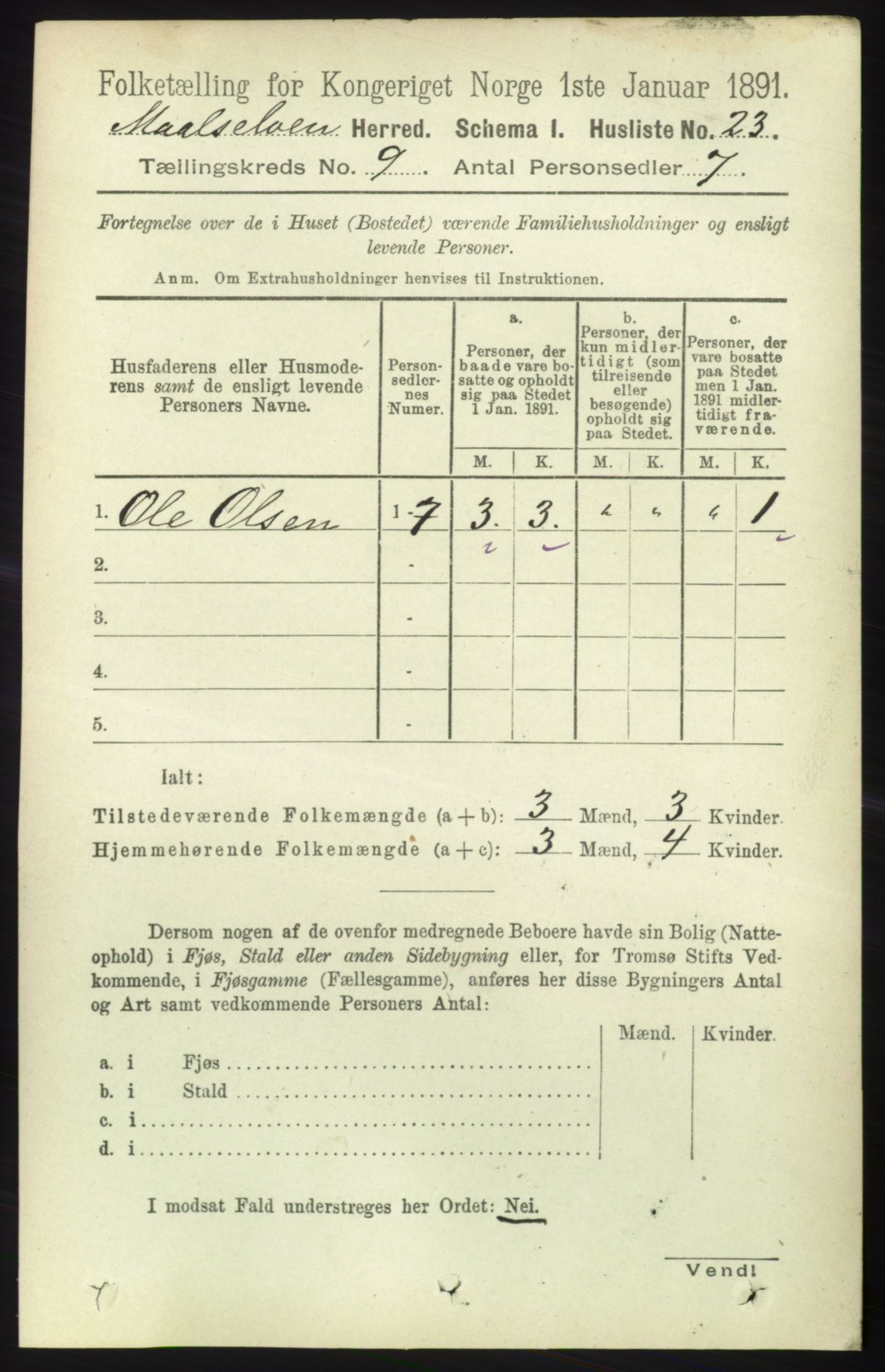 RA, 1891 census for 1924 Målselv, 1891, p. 2733