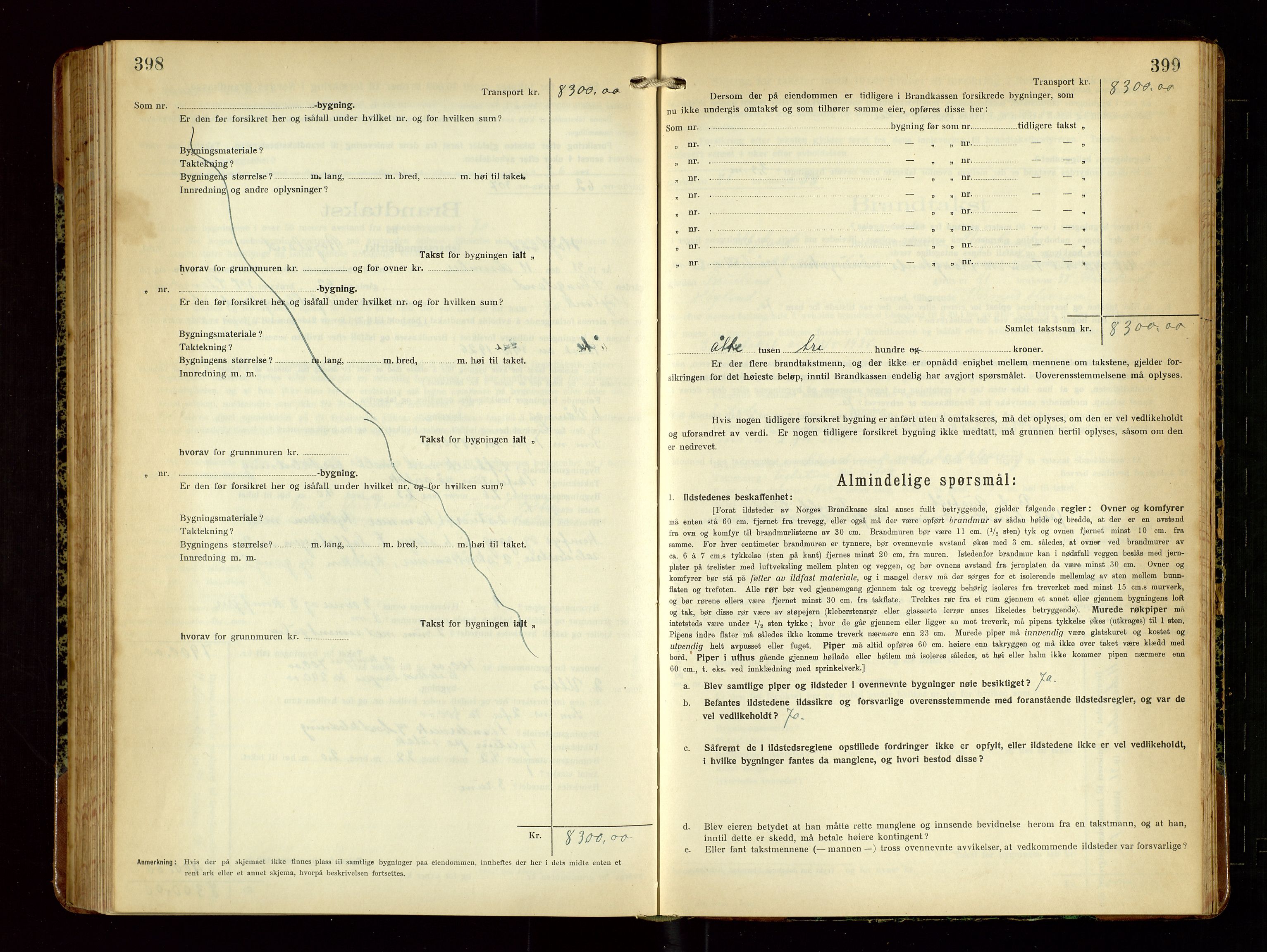 Høyland/Sandnes lensmannskontor, AV/SAST-A-100166/Gob/L0004: "Brandtakstprotokol", 1924-1933, p. 398-399