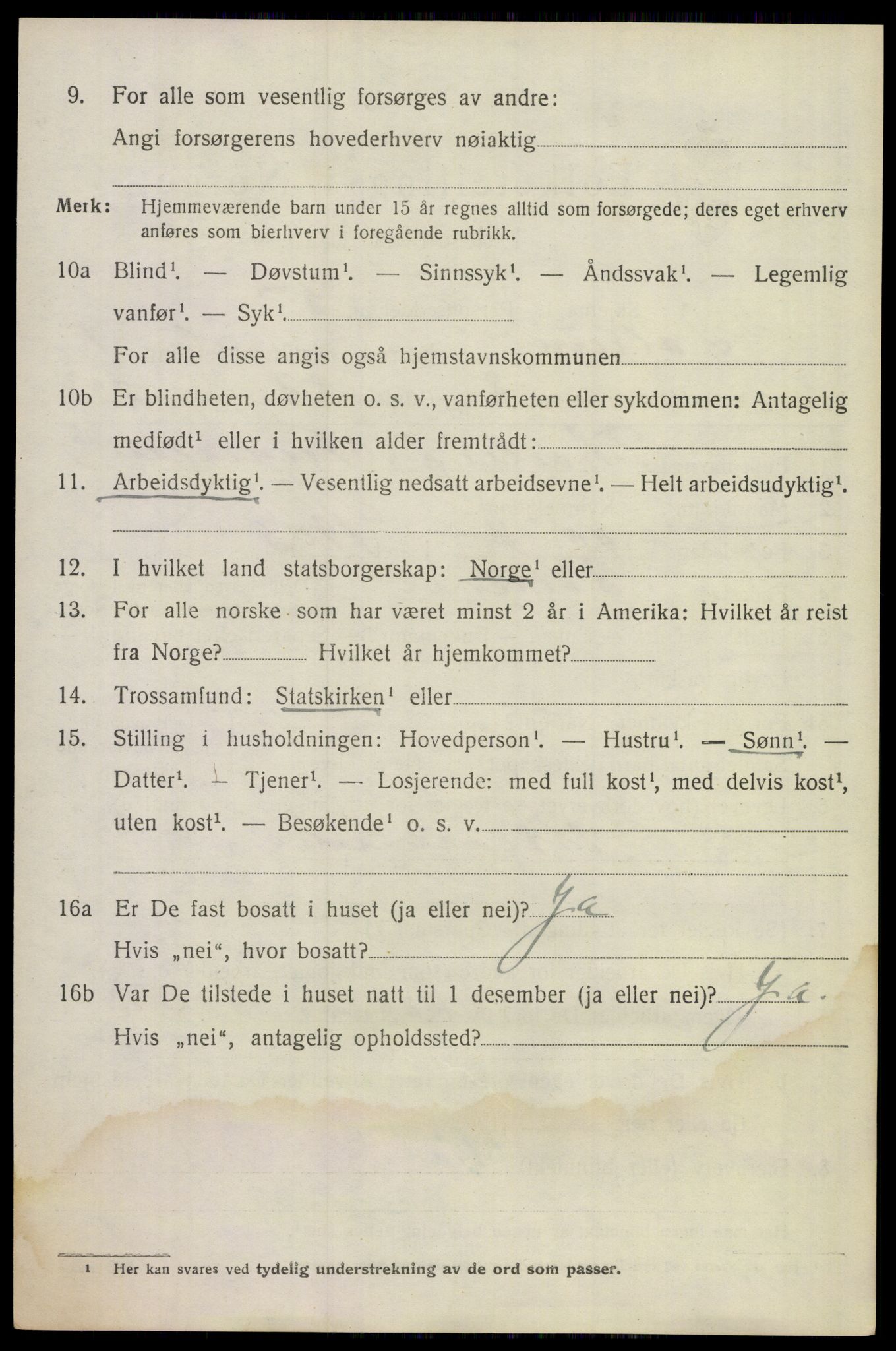 SAKO, 1920 census for Solum, 1920, p. 4223