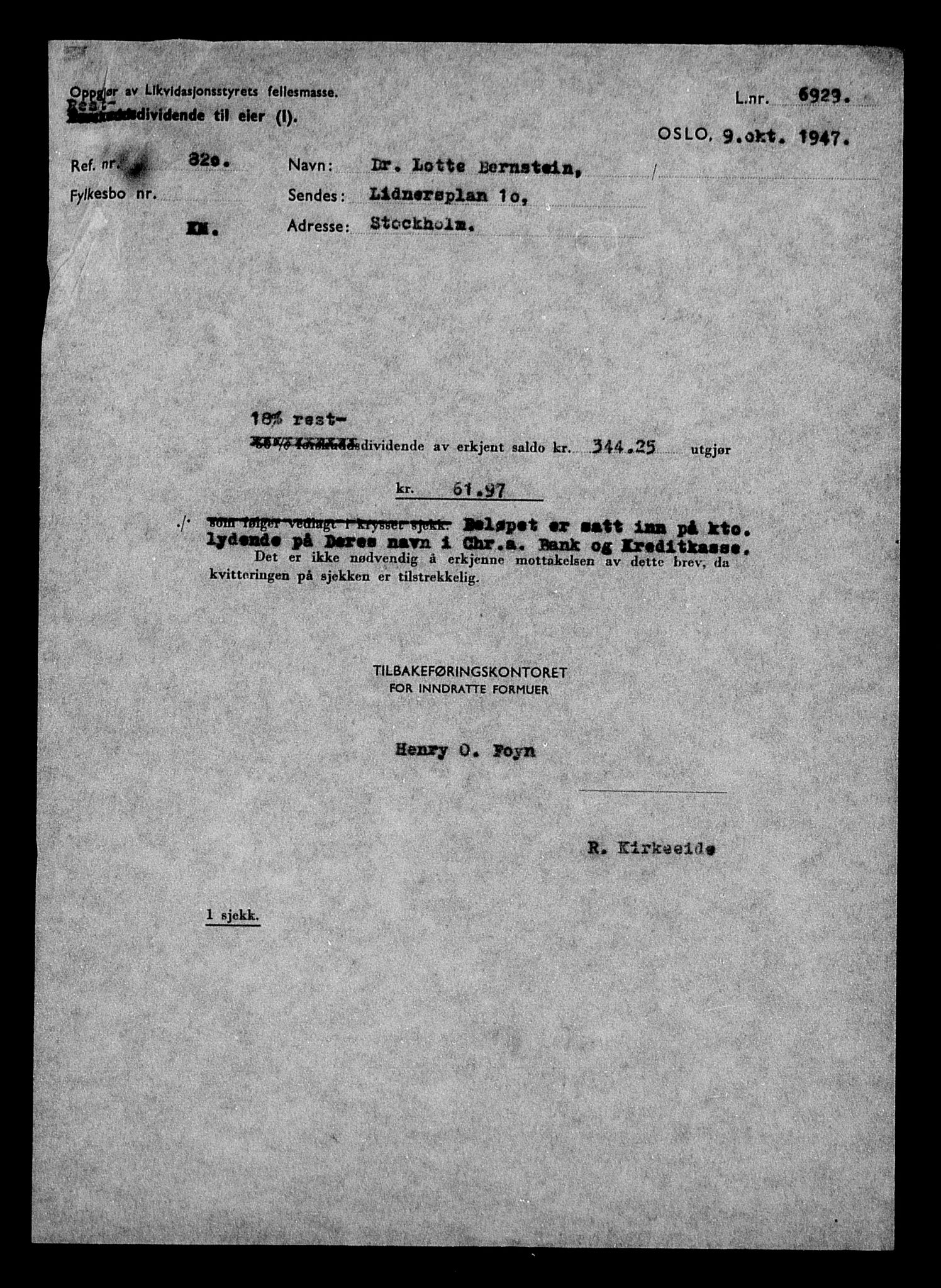 Justisdepartementet, Tilbakeføringskontoret for inndratte formuer, AV/RA-S-1564/H/Hc/Hcc/L0922: --, 1945-1947, p. 555