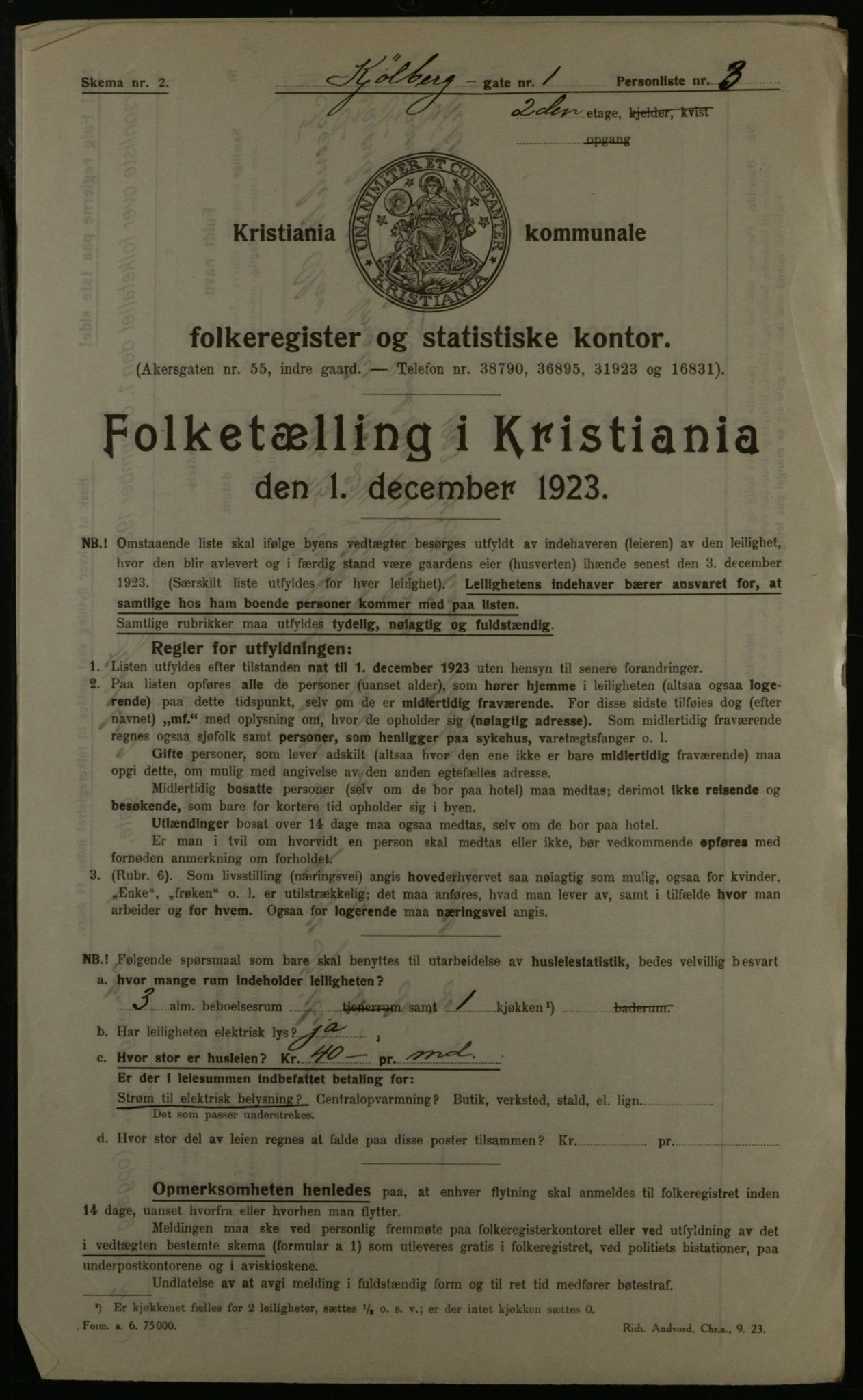 OBA, Municipal Census 1923 for Kristiania, 1923, p. 57856