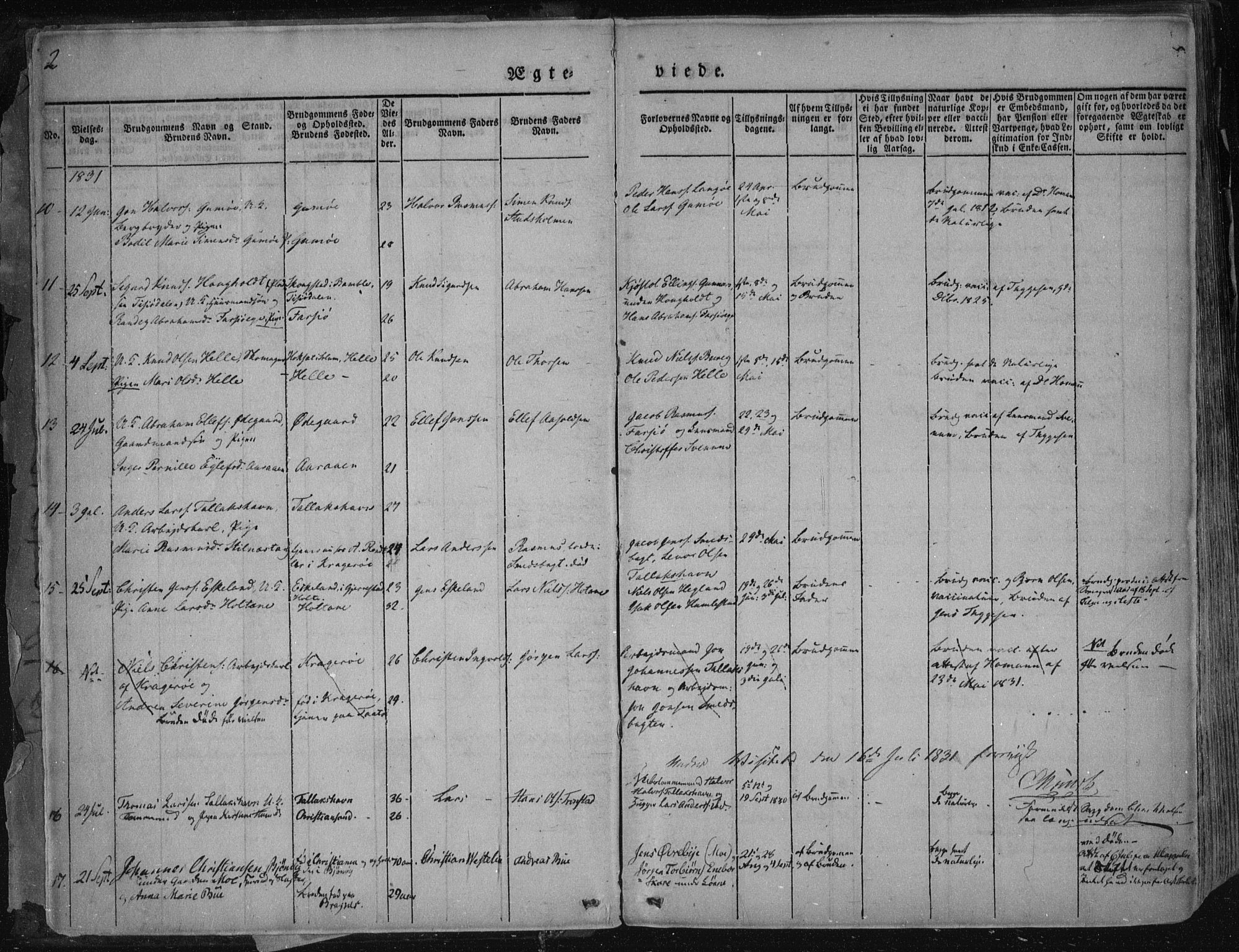 Sannidal kirkebøker, SAKO/A-296/F/Fa/L0007: Parish register (official) no. 7, 1831-1854, p. 2