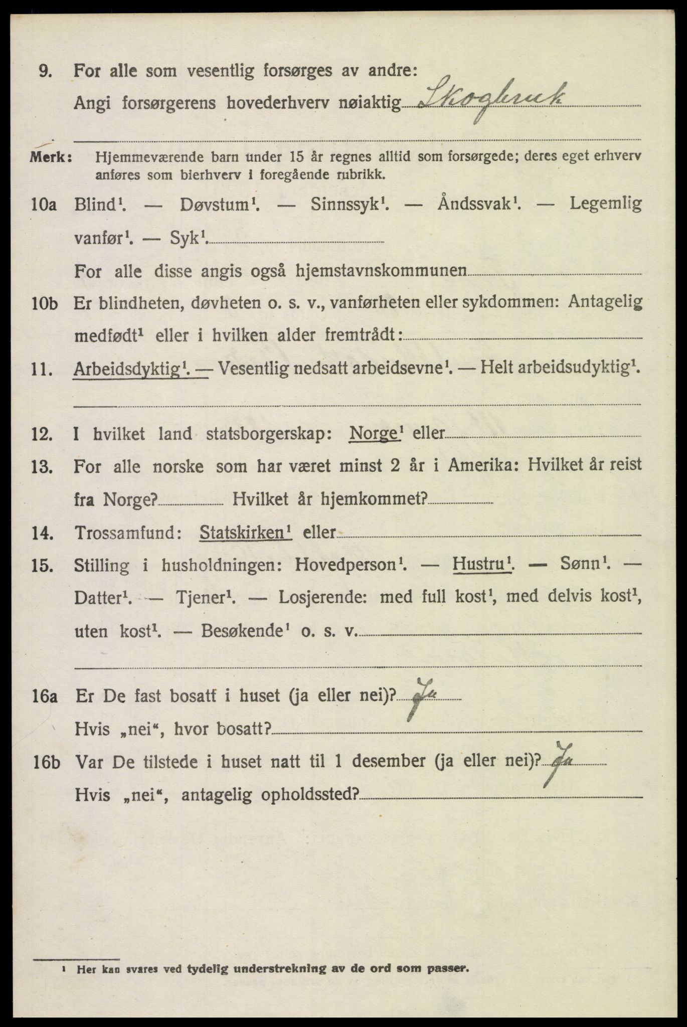 SAH, 1920 census for Trysil, 1920, p. 3568