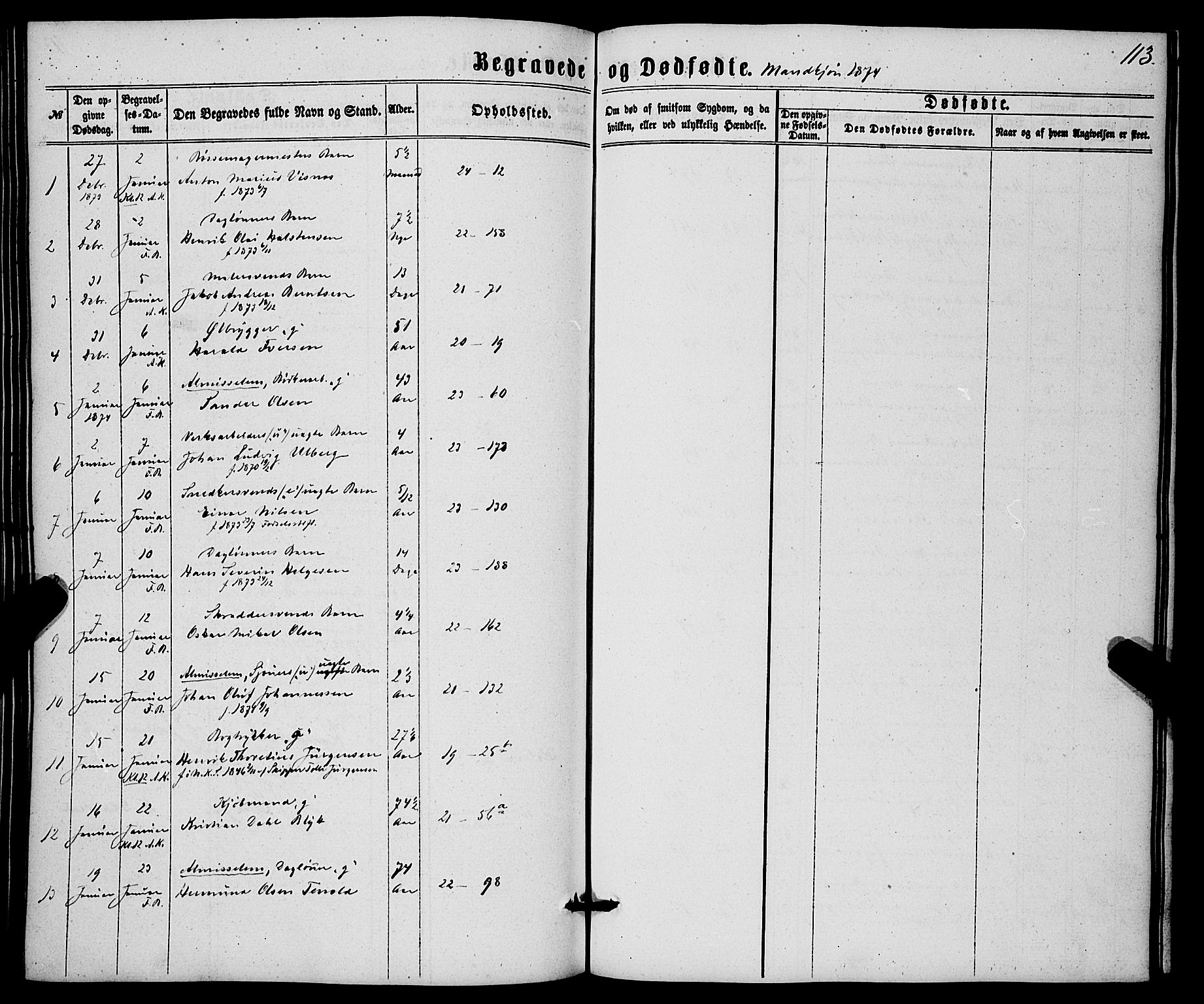 Korskirken sokneprestembete, SAB/A-76101/H/Haa/L0045: Parish register (official) no. E 3, 1863-1875, p. 113