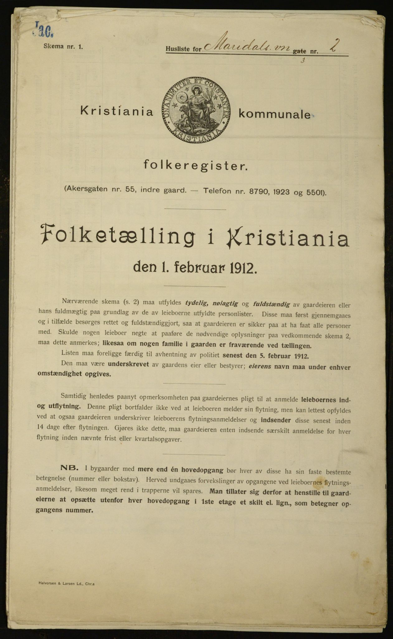 OBA, Municipal Census 1912 for Kristiania, 1912, p. 60983
