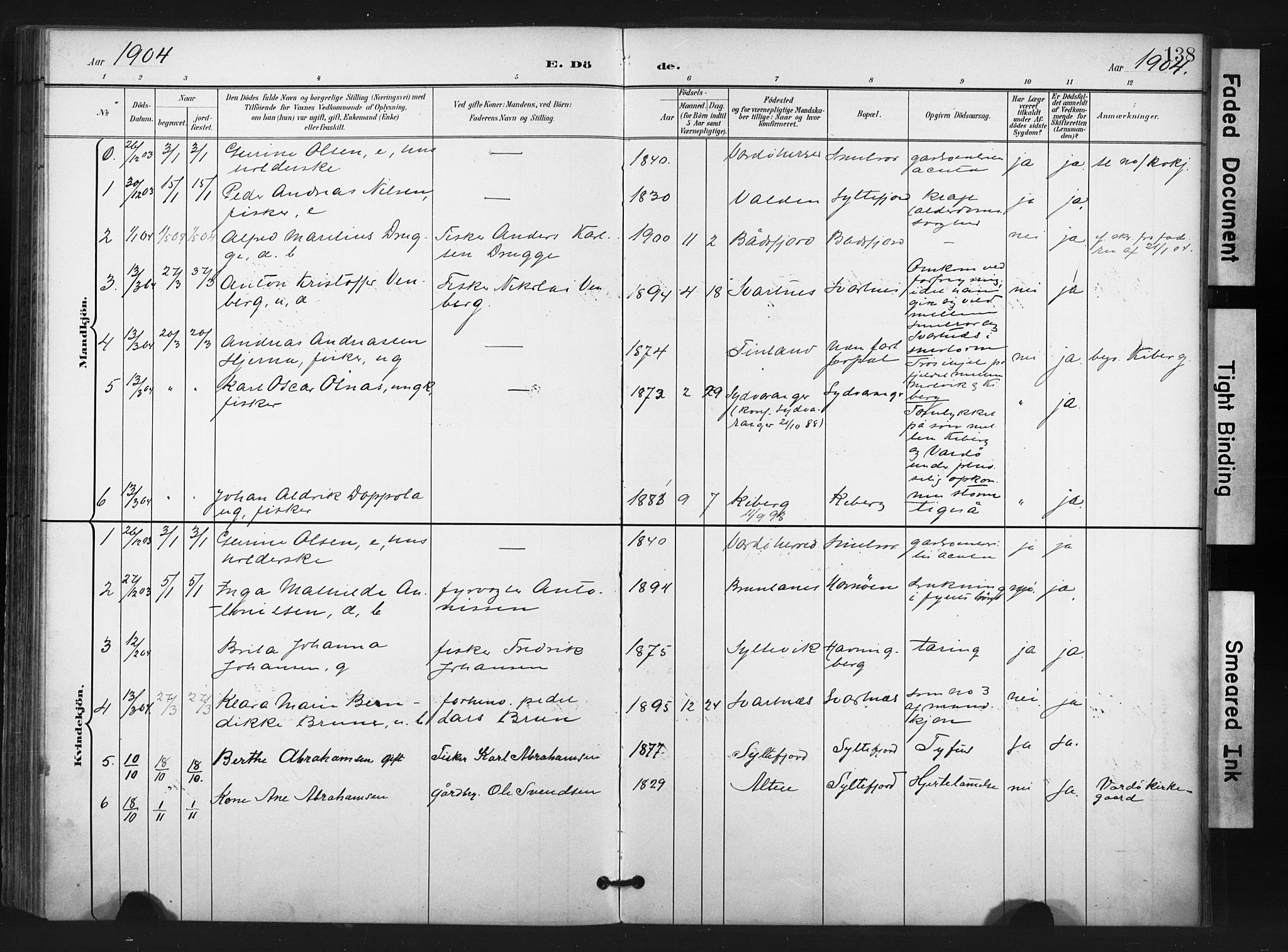 Vardø sokneprestkontor, SATØ/S-1332/H/Ha/L0011kirke: Parish register (official) no. 11, 1897-1911, p. 138