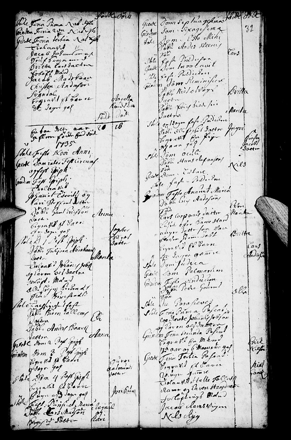 Etne sokneprestembete, SAB/A-75001/H/Haa: Parish register (official) no. A 2, 1725-1755, p. 32