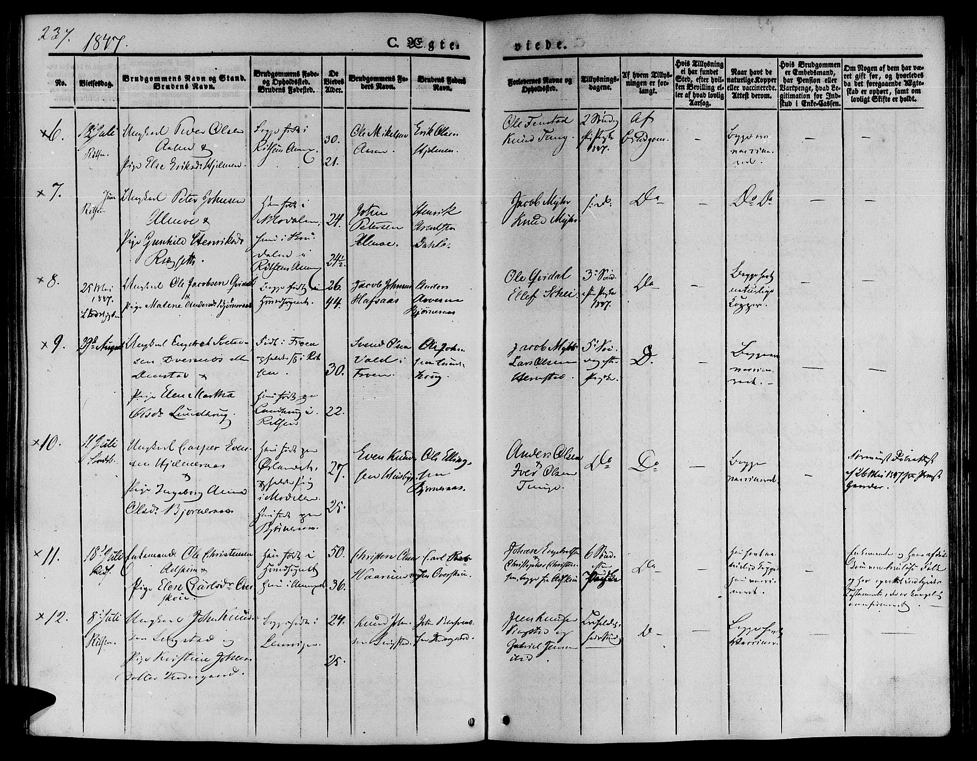 Ministerialprotokoller, klokkerbøker og fødselsregistre - Sør-Trøndelag, SAT/A-1456/646/L0610: Parish register (official) no. 646A08, 1837-1847, p. 237