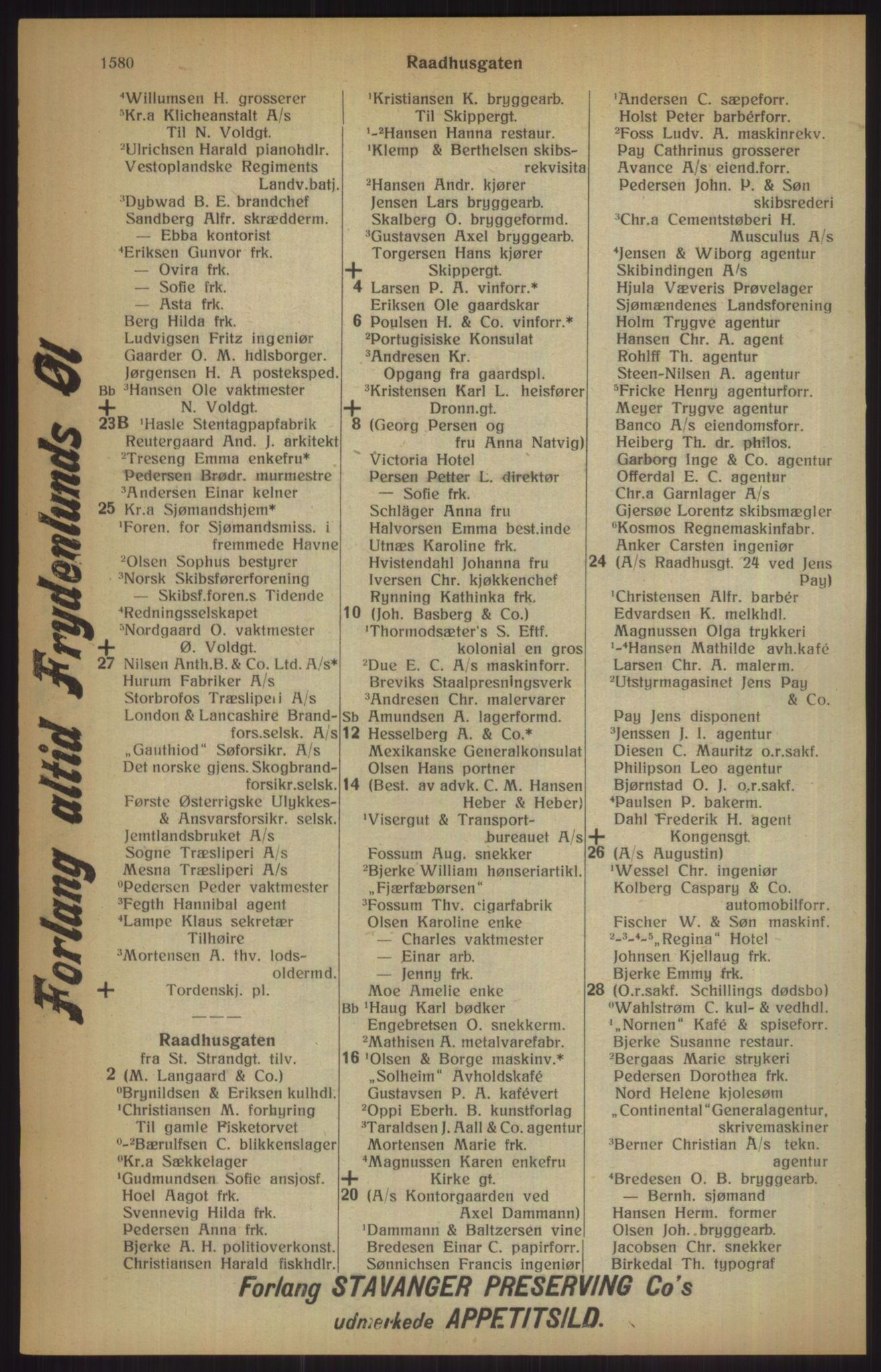 Kristiania/Oslo adressebok, PUBL/-, 1915, p. 1580