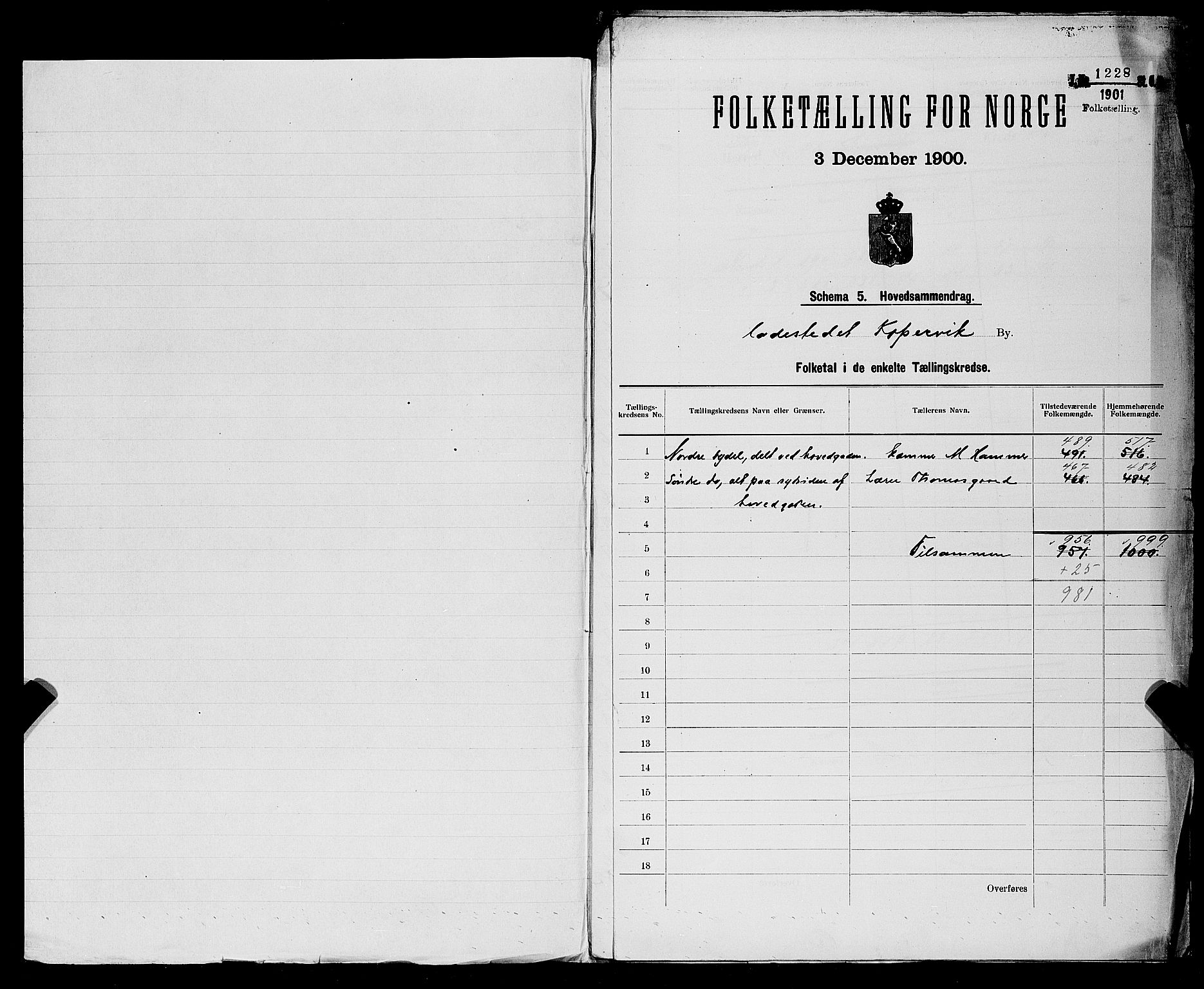 SAST, 1900 census for Kopervik, 1900, p. 2