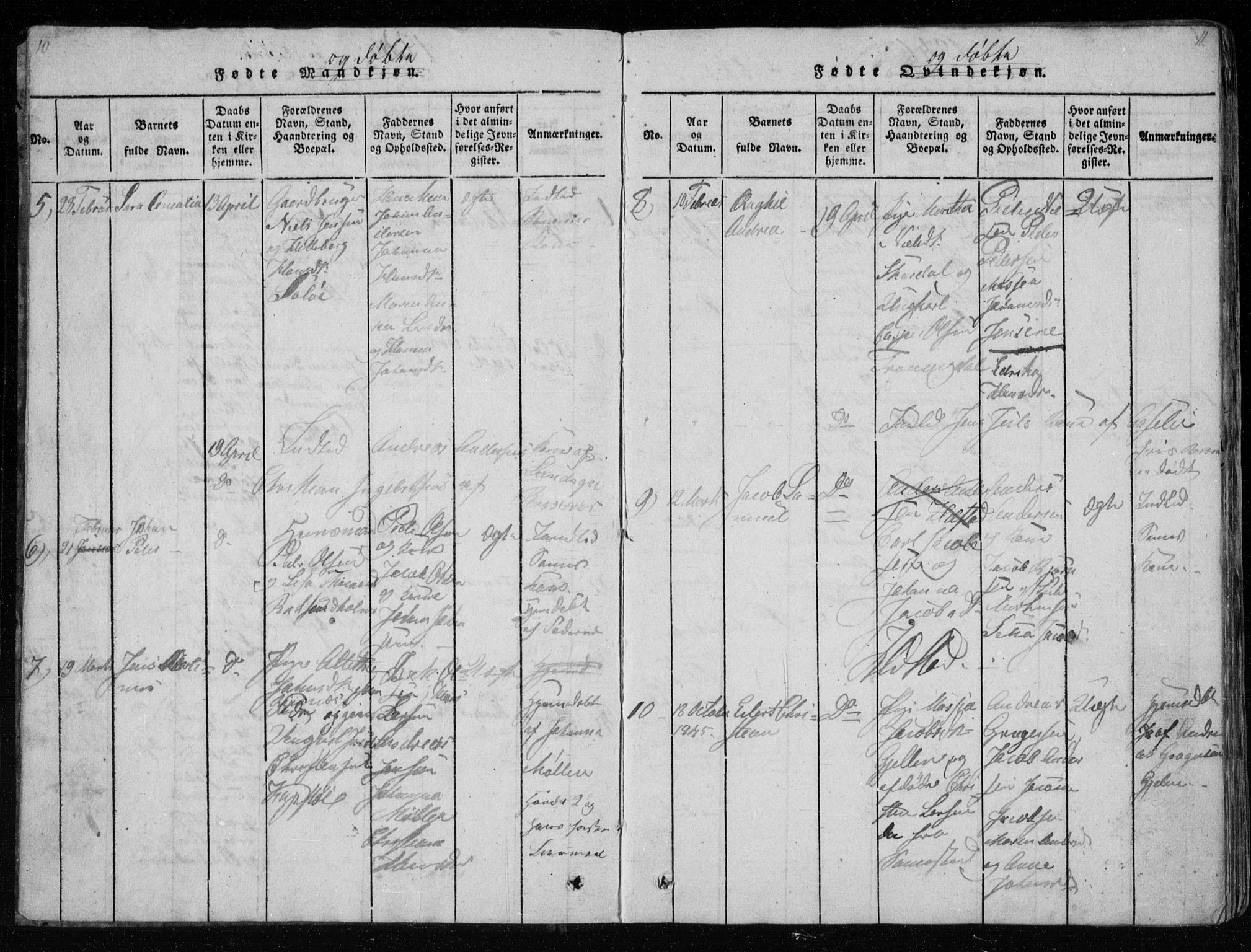 Ministerialprotokoller, klokkerbøker og fødselsregistre - Nordland, AV/SAT-A-1459/801/L0026: Parish register (copy) no. 801C01, 1820-1855, p. 10-11