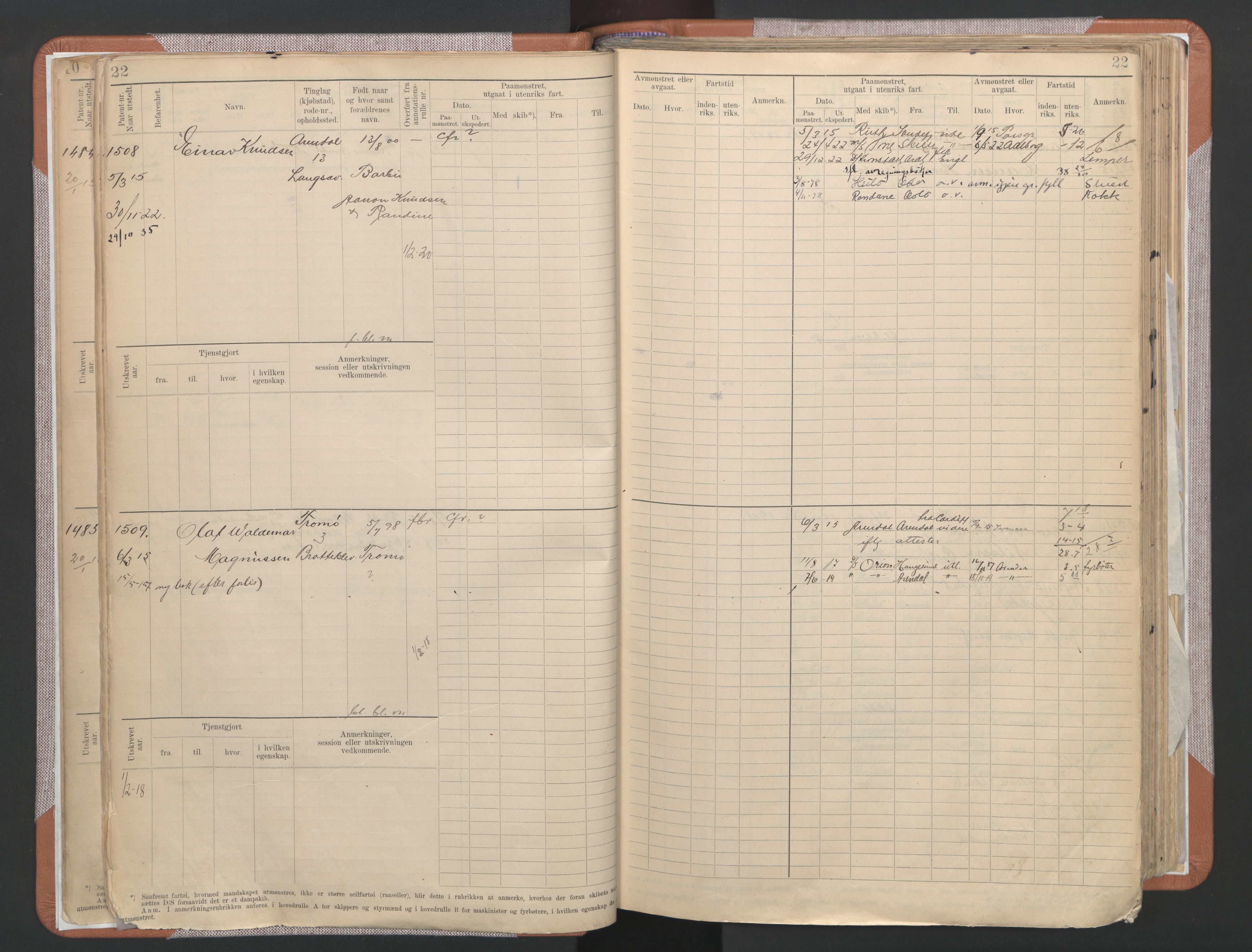 Arendal mønstringskrets, AV/SAK-2031-0012/F/Fb/L0022: Hovedrulle A nr 1466-2242, S-20, 1914-1930, p. 26