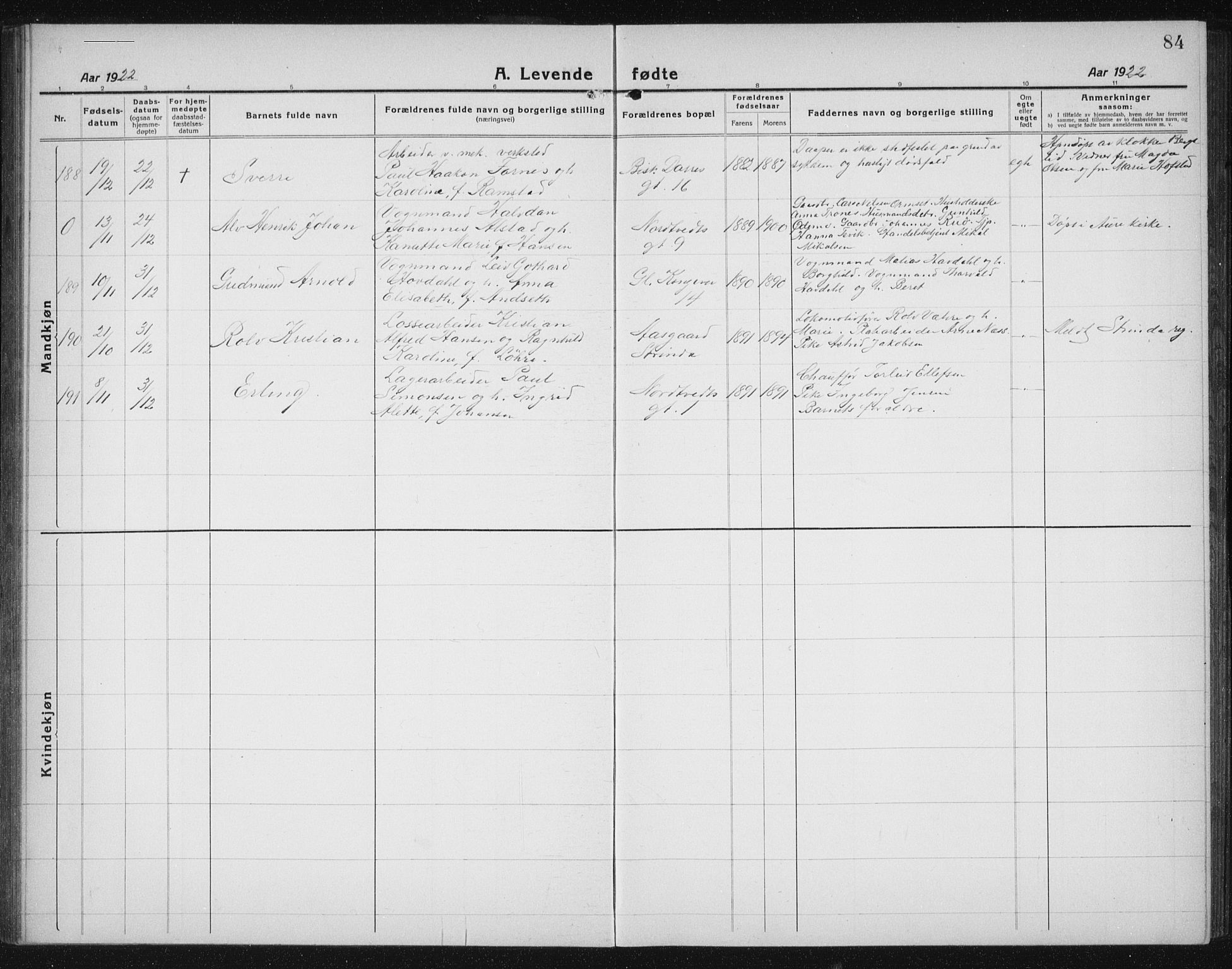 Ministerialprotokoller, klokkerbøker og fødselsregistre - Sør-Trøndelag, SAT/A-1456/605/L0259: Parish register (copy) no. 605C06, 1920-1937, p. 84