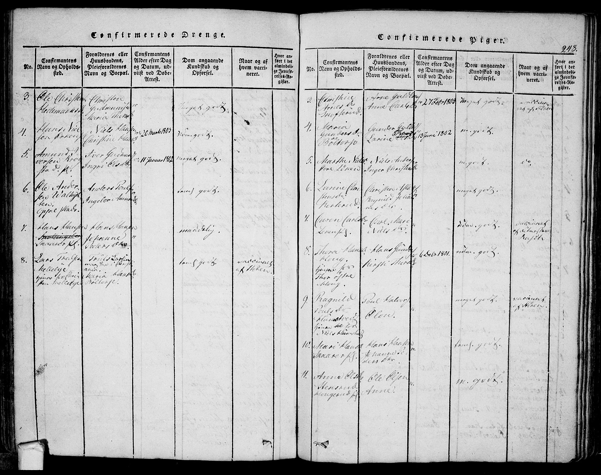 Eidsberg prestekontor Kirkebøker, SAO/A-10905/F/Fa/L0007: Parish register (official) no. I 7, 1814-1832, p. 248