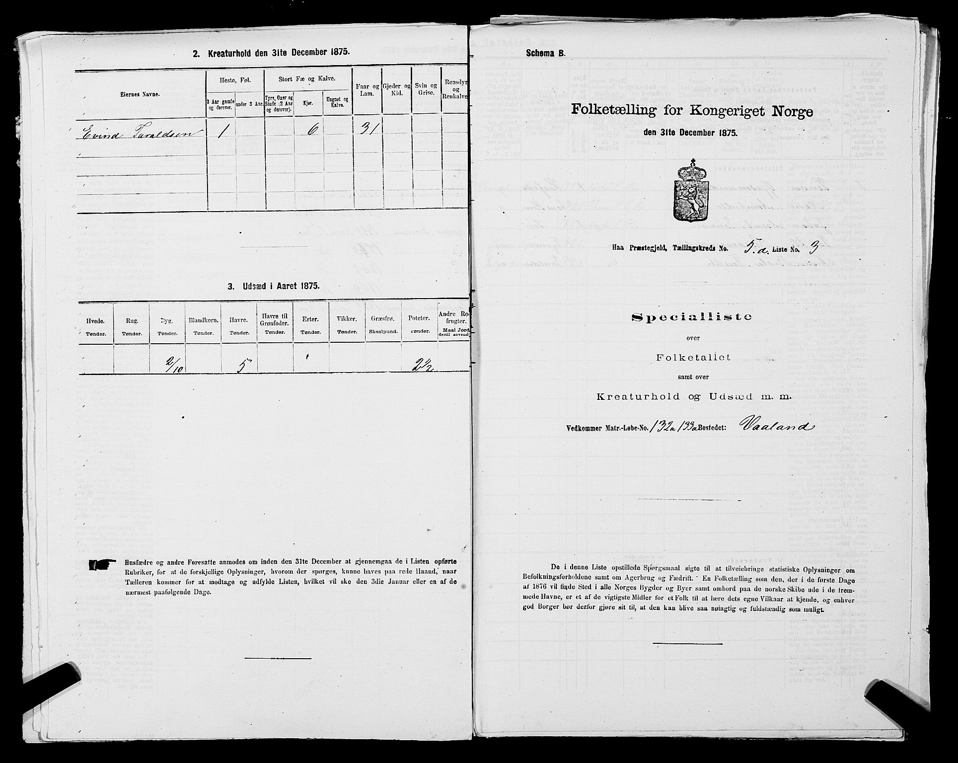 SAST, 1875 census for 1119P Hå, 1875, p. 559