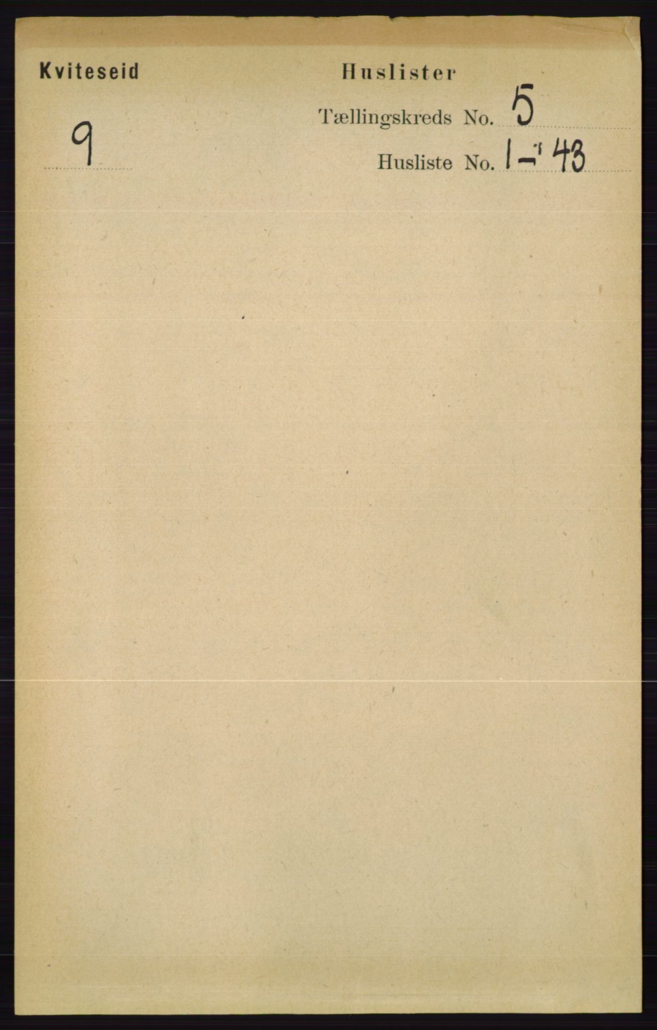 RA, 1891 census for 0829 Kviteseid, 1891, p. 860