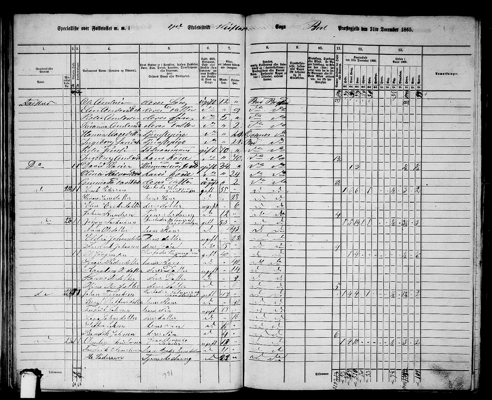 RA, 1865 census for Bud, 1865, p. 22