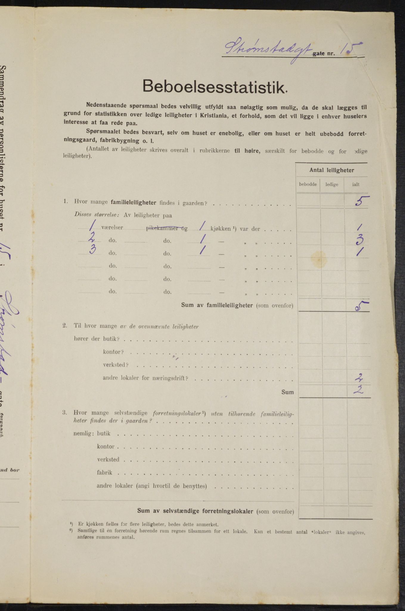 OBA, Municipal Census 1914 for Kristiania, 1914, p. 104622