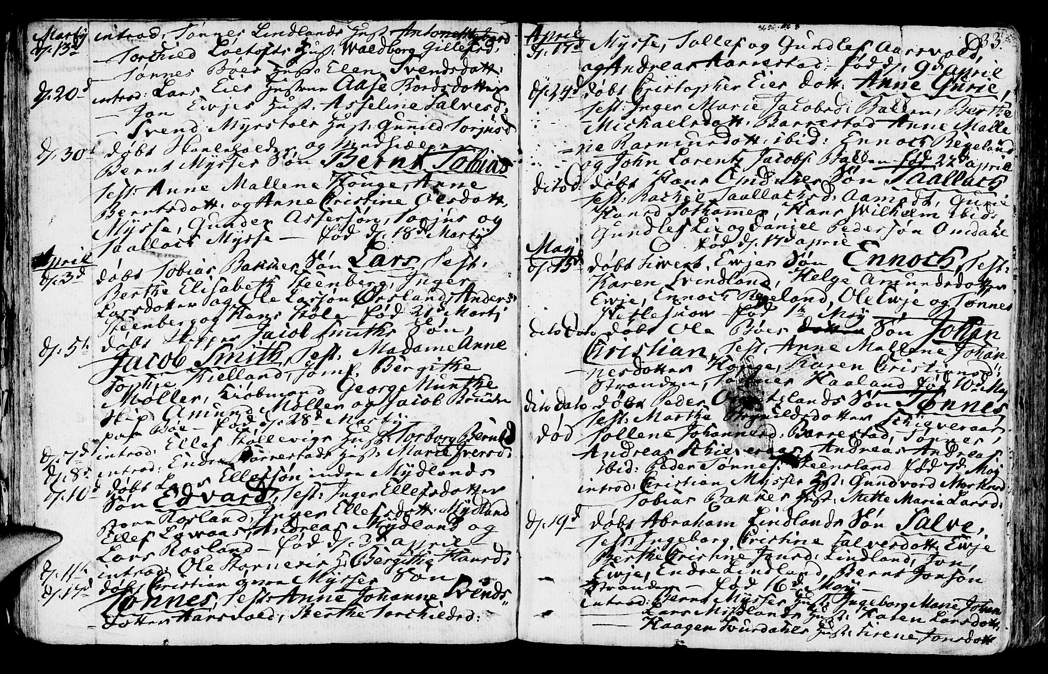 Sokndal sokneprestkontor, SAST/A-101808: Parish register (official) no. A 5, 1806-1826, p. 33
