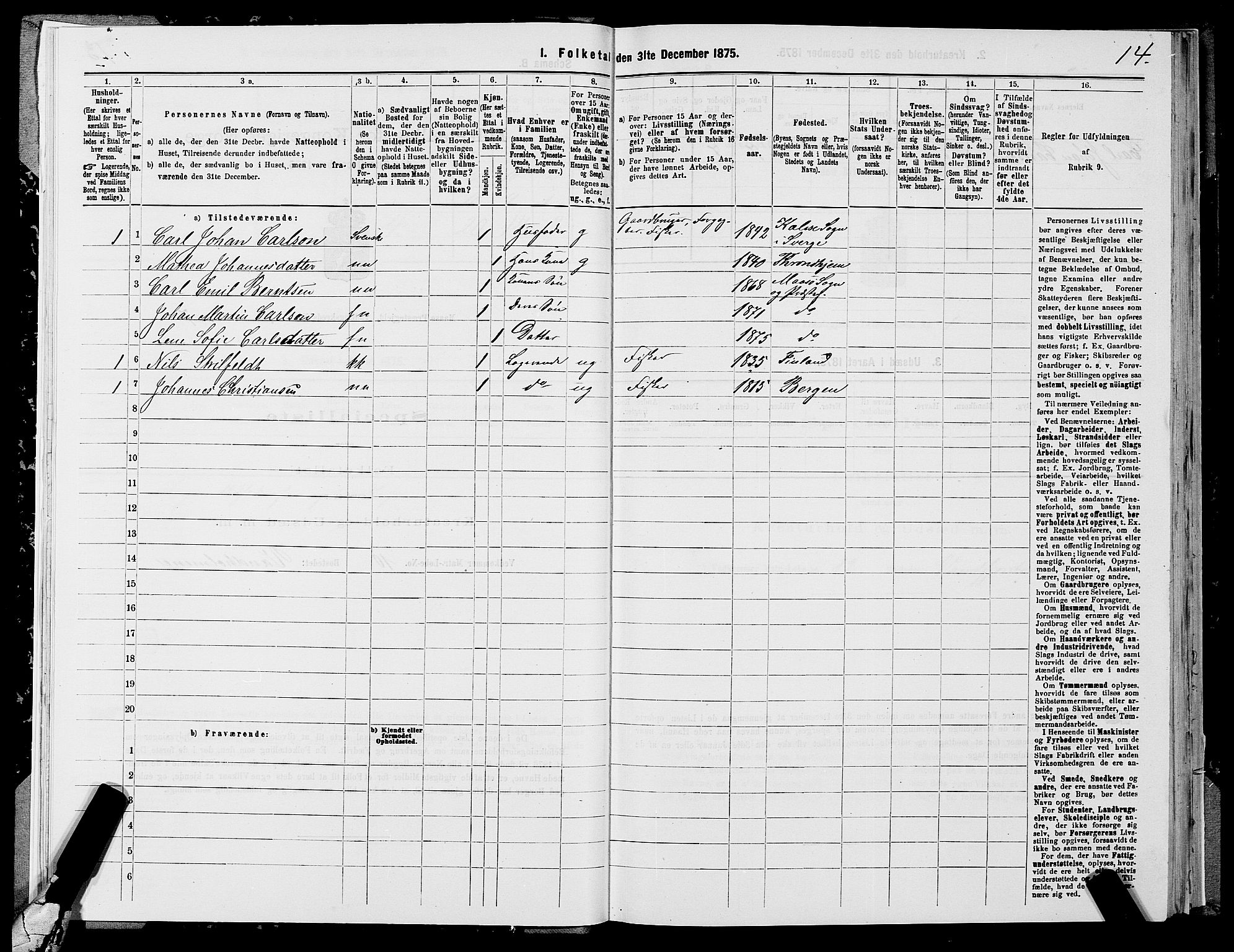 SATØ, 1875 census for 2018P Måsøy, 1875, p. 1014