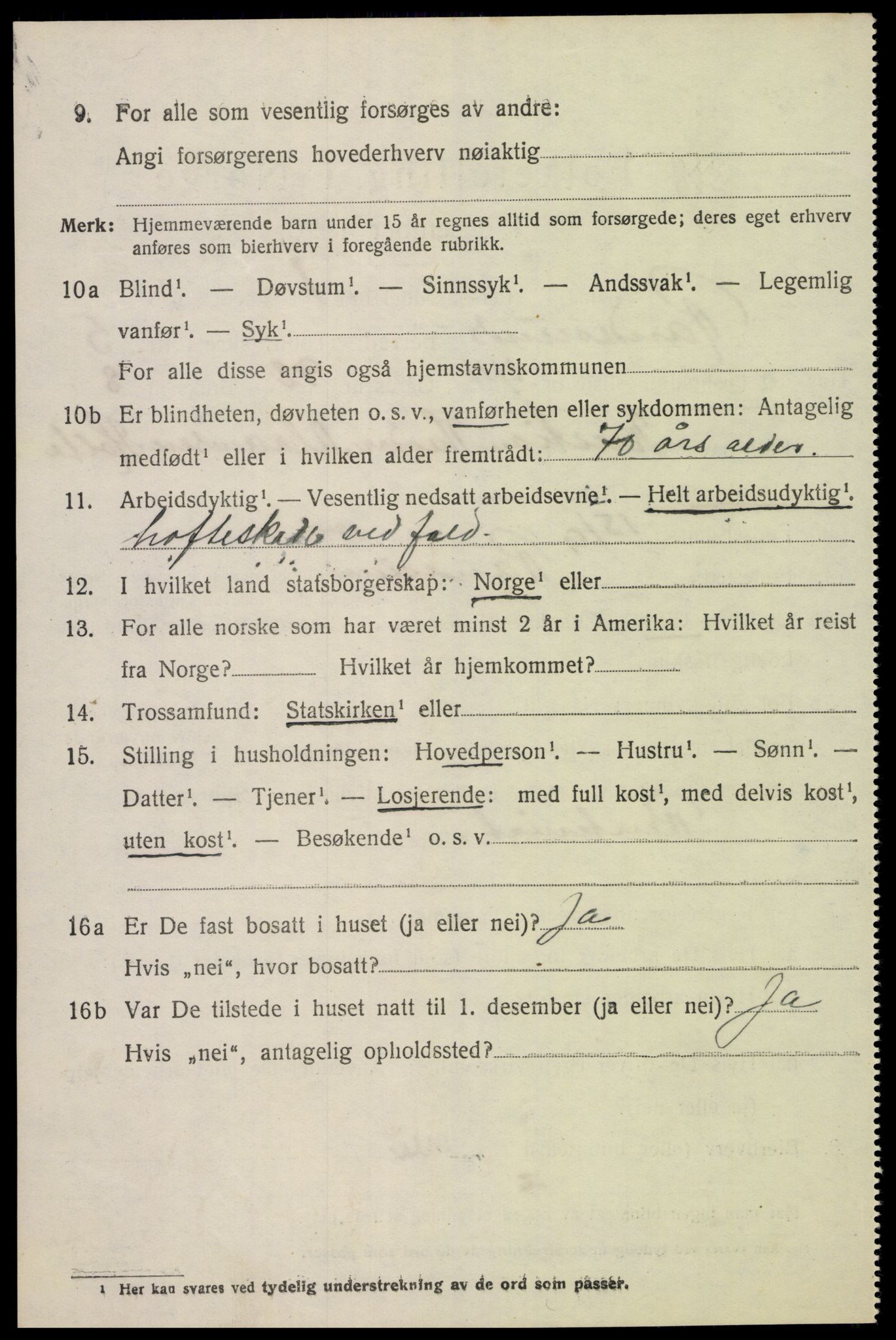 SAK, 1920 census for Randesund, 1920, p. 2721