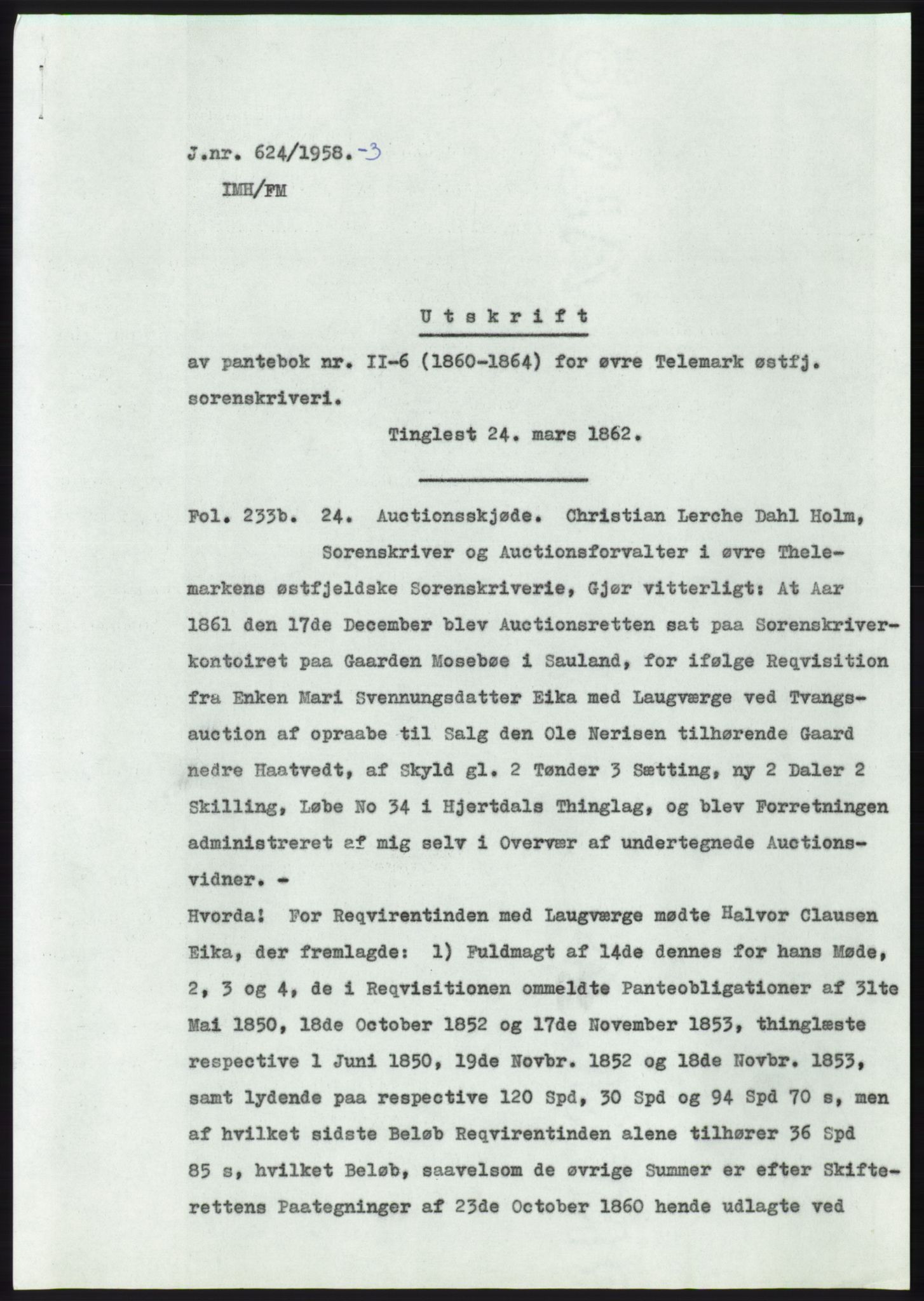 Statsarkivet i Kongsberg, SAKO/A-0001, 1958, p. 447