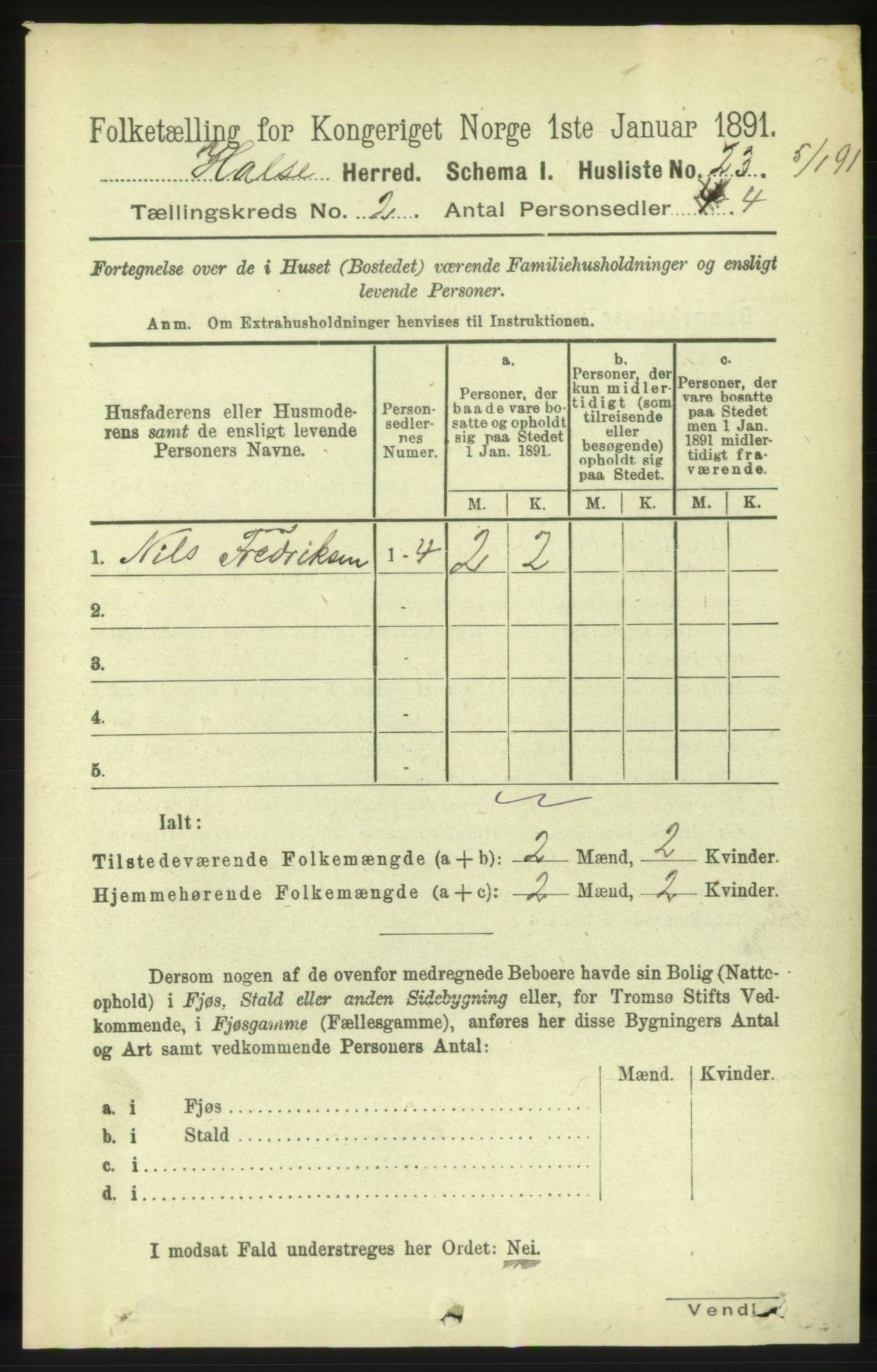 RA, 1891 census for 1571 Halsa, 1891, p. 237