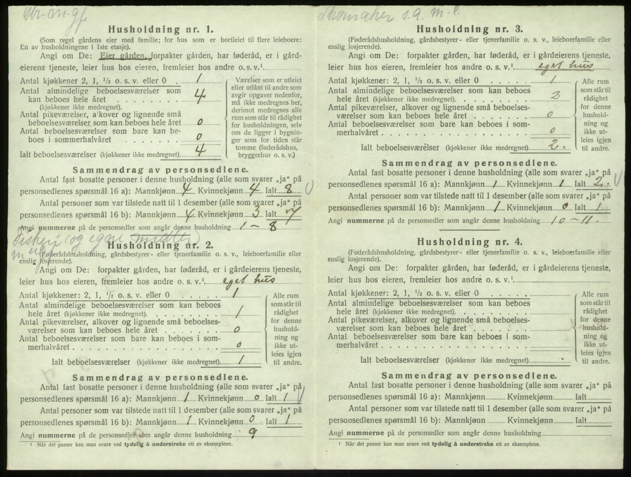 SAB, 1920 census for Bruvik, 1920, p. 234