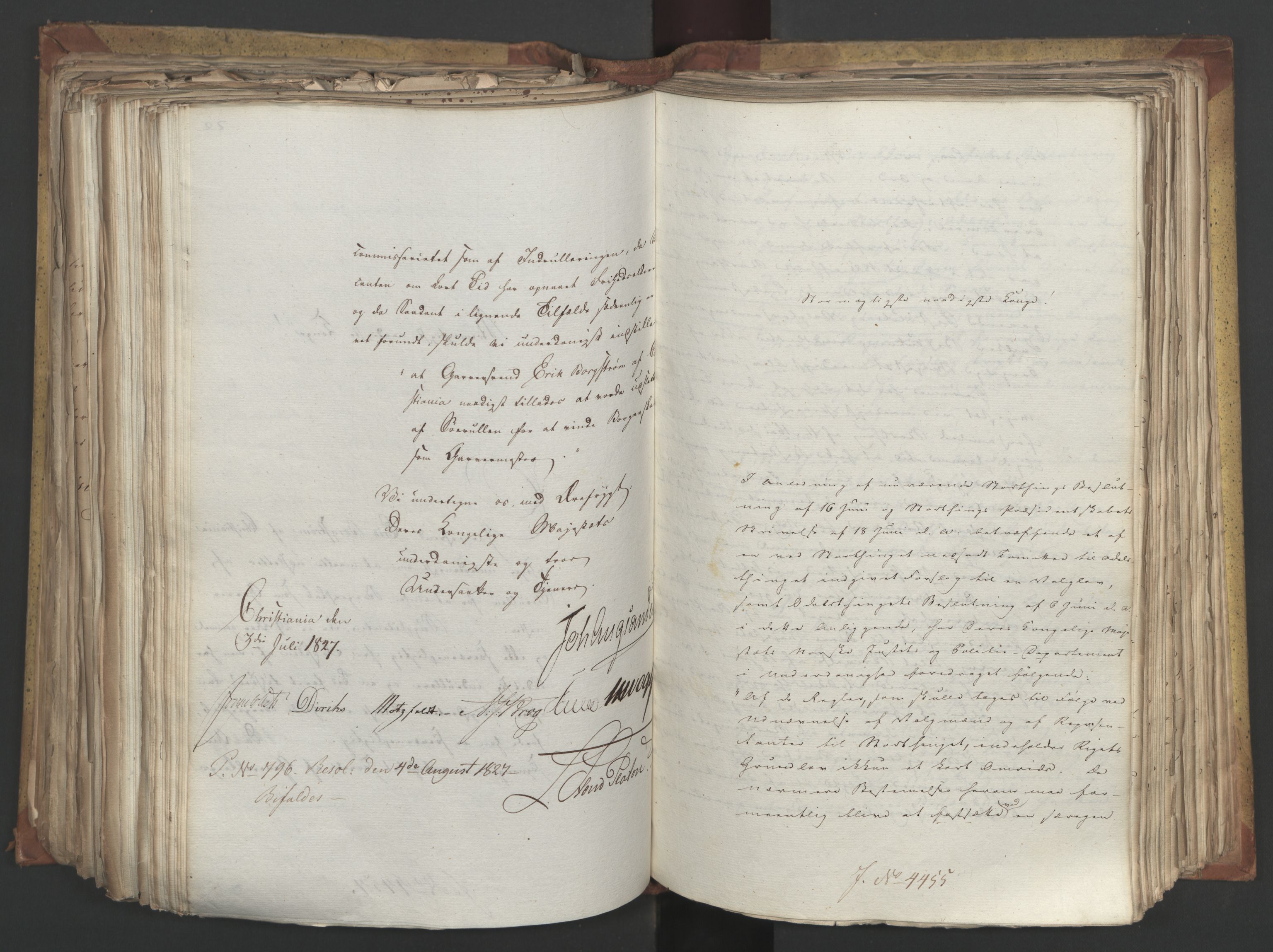 Statsrådsavdelingen i Stockholm, AV/RA-S-1003/D/Da/L0051: Regjeringsinnstillinger nr. 4310-4565, 1827, p. 371