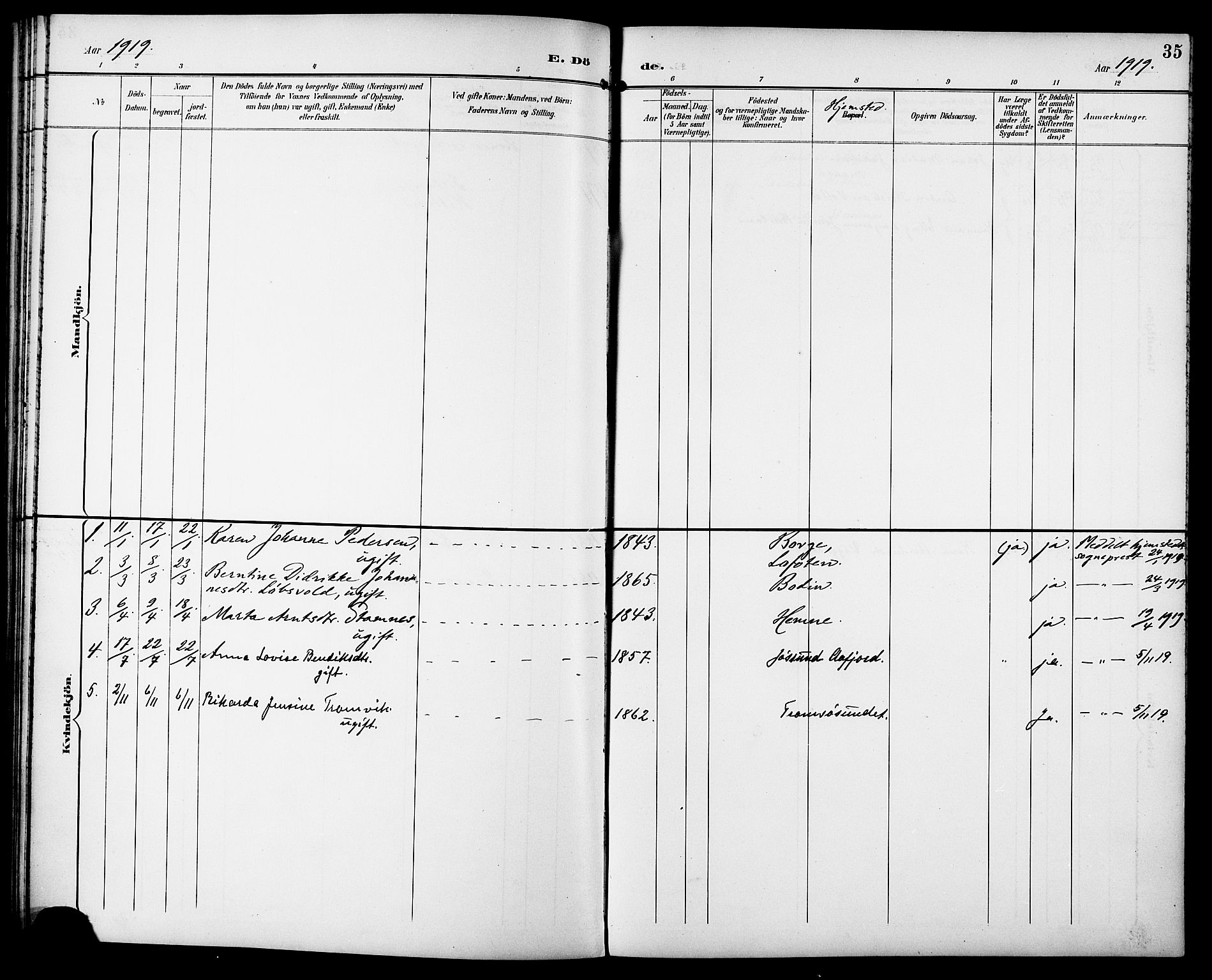 Ministerialprotokoller, klokkerbøker og fødselsregistre - Sør-Trøndelag, AV/SAT-A-1456/629/L0486: Parish register (official) no. 629A02, 1894-1919, p. 35