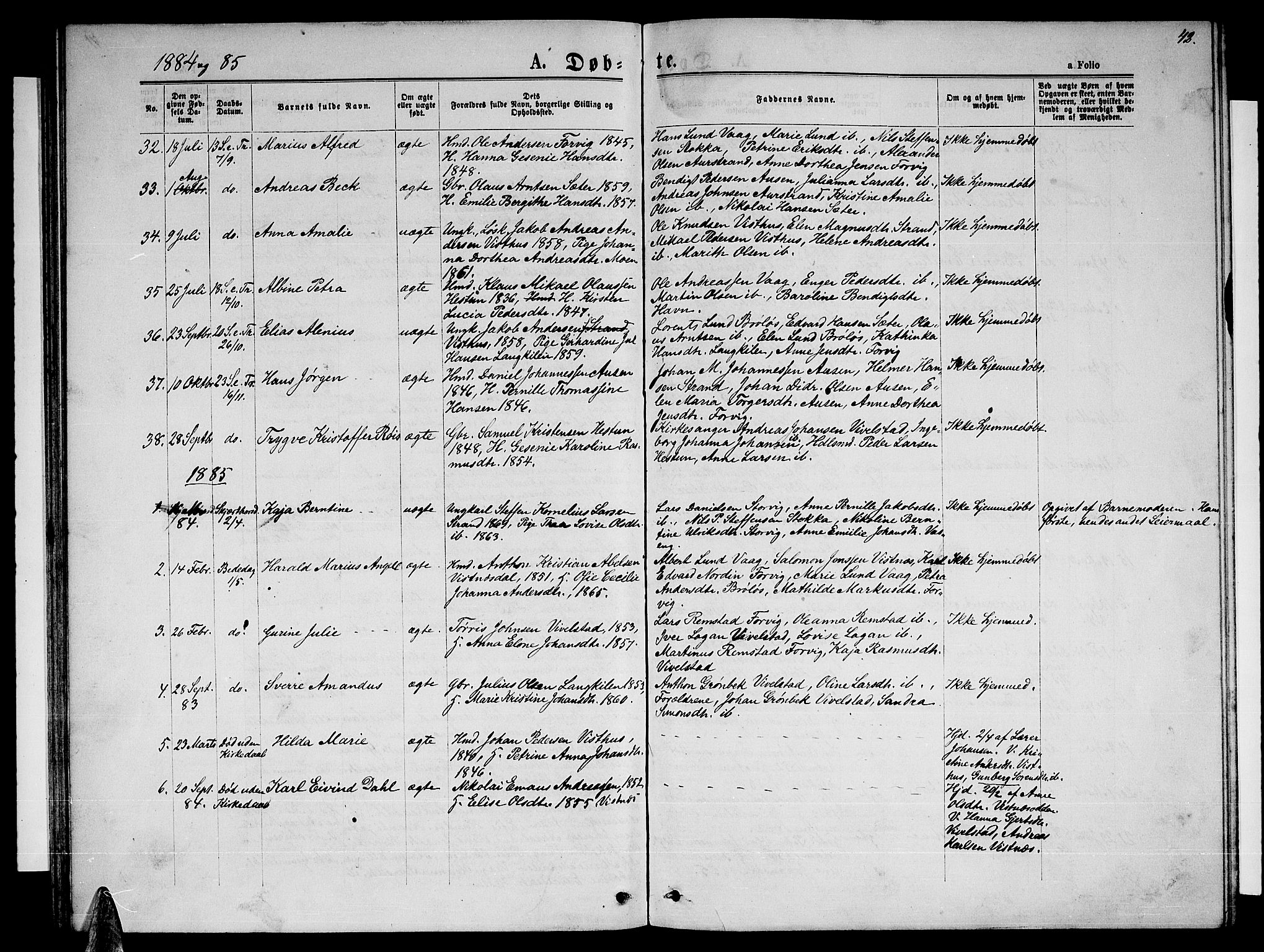 Ministerialprotokoller, klokkerbøker og fødselsregistre - Nordland, AV/SAT-A-1459/819/L0276: Parish register (copy) no. 819C02, 1869-1887, p. 42