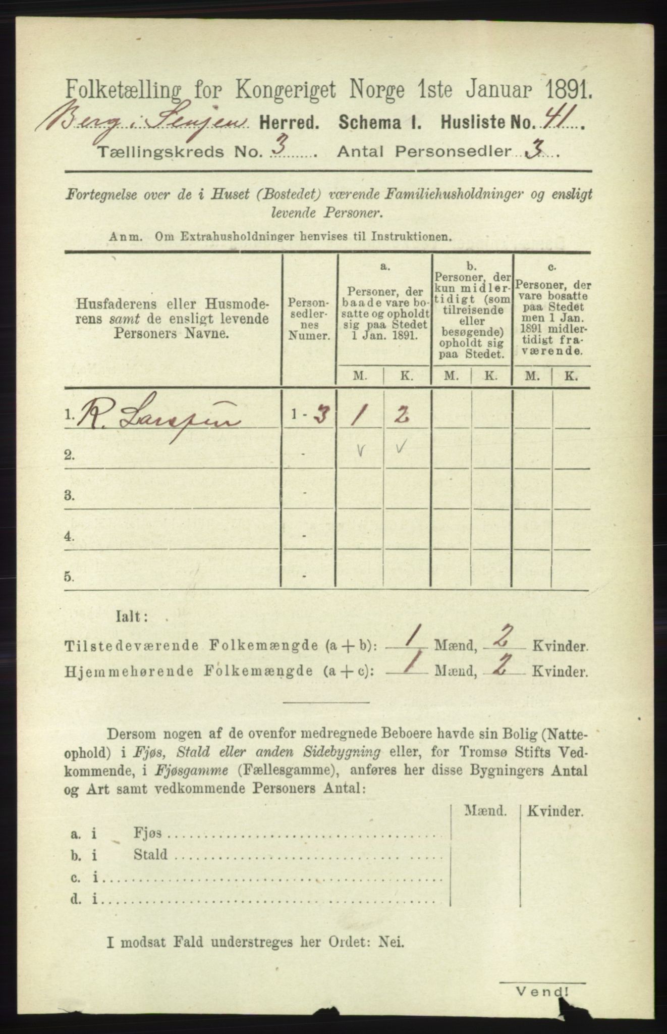 RA, 1891 census for 1929 Berg, 1891, p. 1012