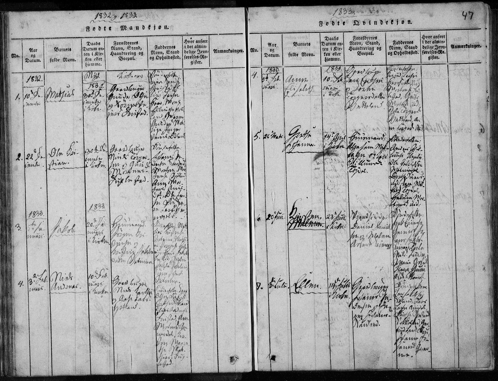 Eigersund sokneprestkontor, AV/SAST-A-101807/S08/L0008: Parish register (official) no. A 8, 1816-1847, p. 47