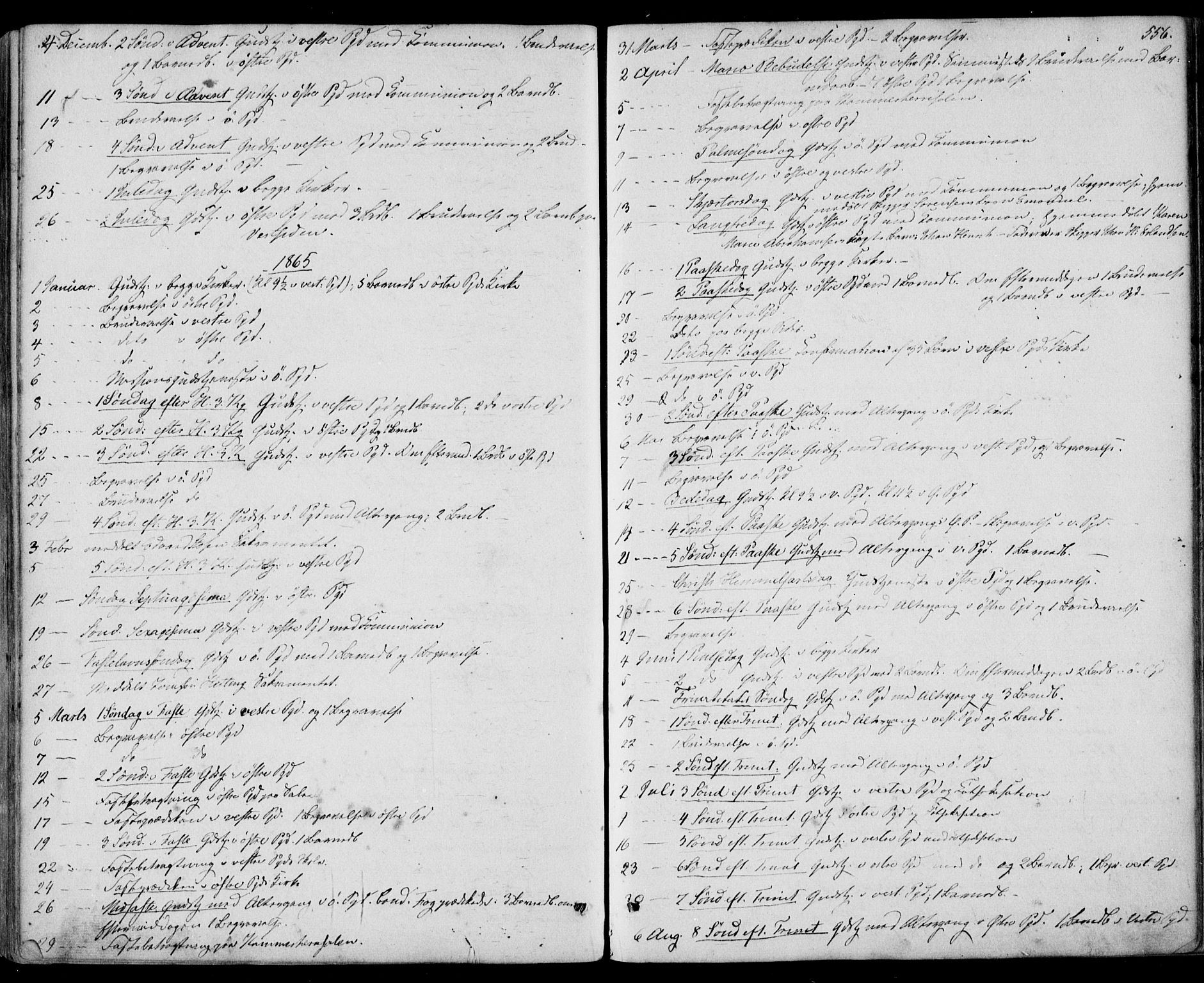 Porsgrunn kirkebøker , AV/SAKO-A-104/F/Fa/L0007: Parish register (official) no. 7, 1858-1877, p. 556