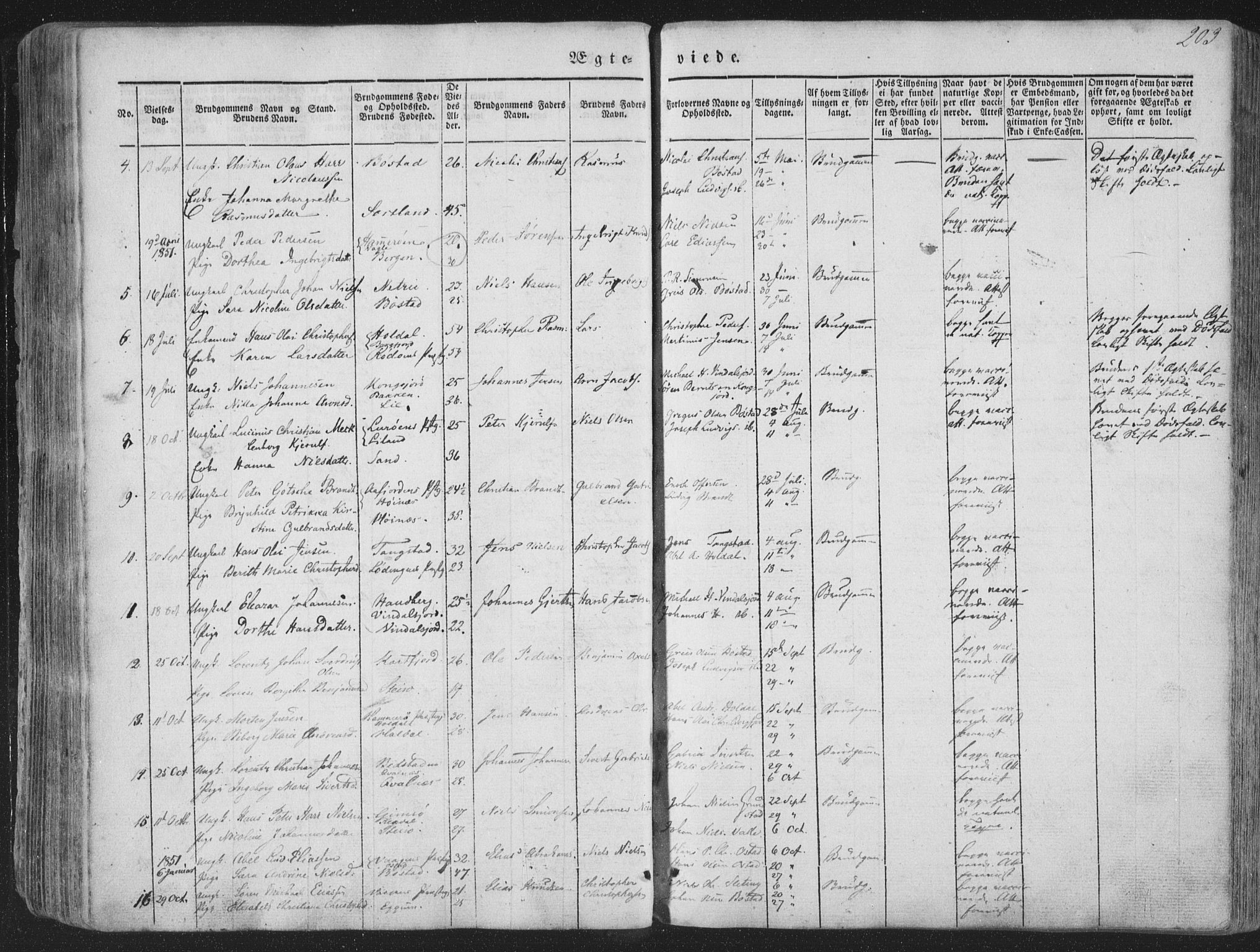 Ministerialprotokoller, klokkerbøker og fødselsregistre - Nordland, AV/SAT-A-1459/880/L1131: Parish register (official) no. 880A05, 1844-1868, p. 203