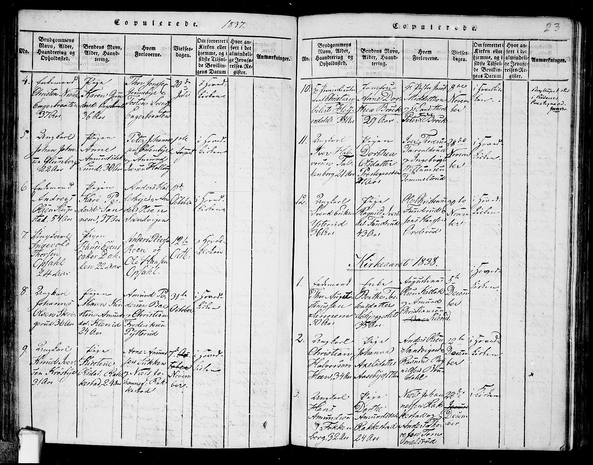 Rødenes prestekontor Kirkebøker, AV/SAO-A-2005/F/Fa/L0004: Parish register (official) no. I 4, 1814-1838, p. 23