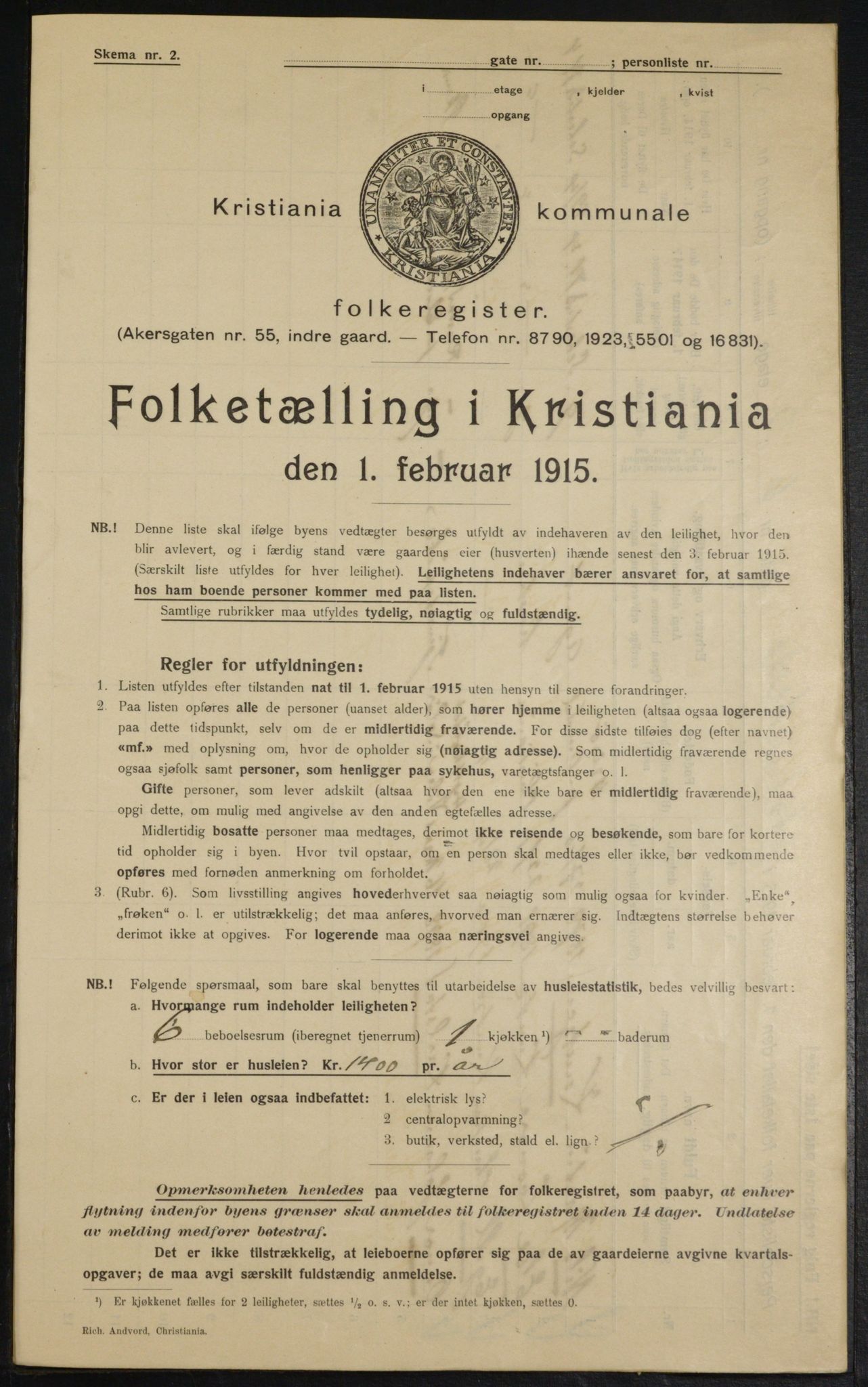 OBA, Municipal Census 1915 for Kristiania, 1915, p. 93583