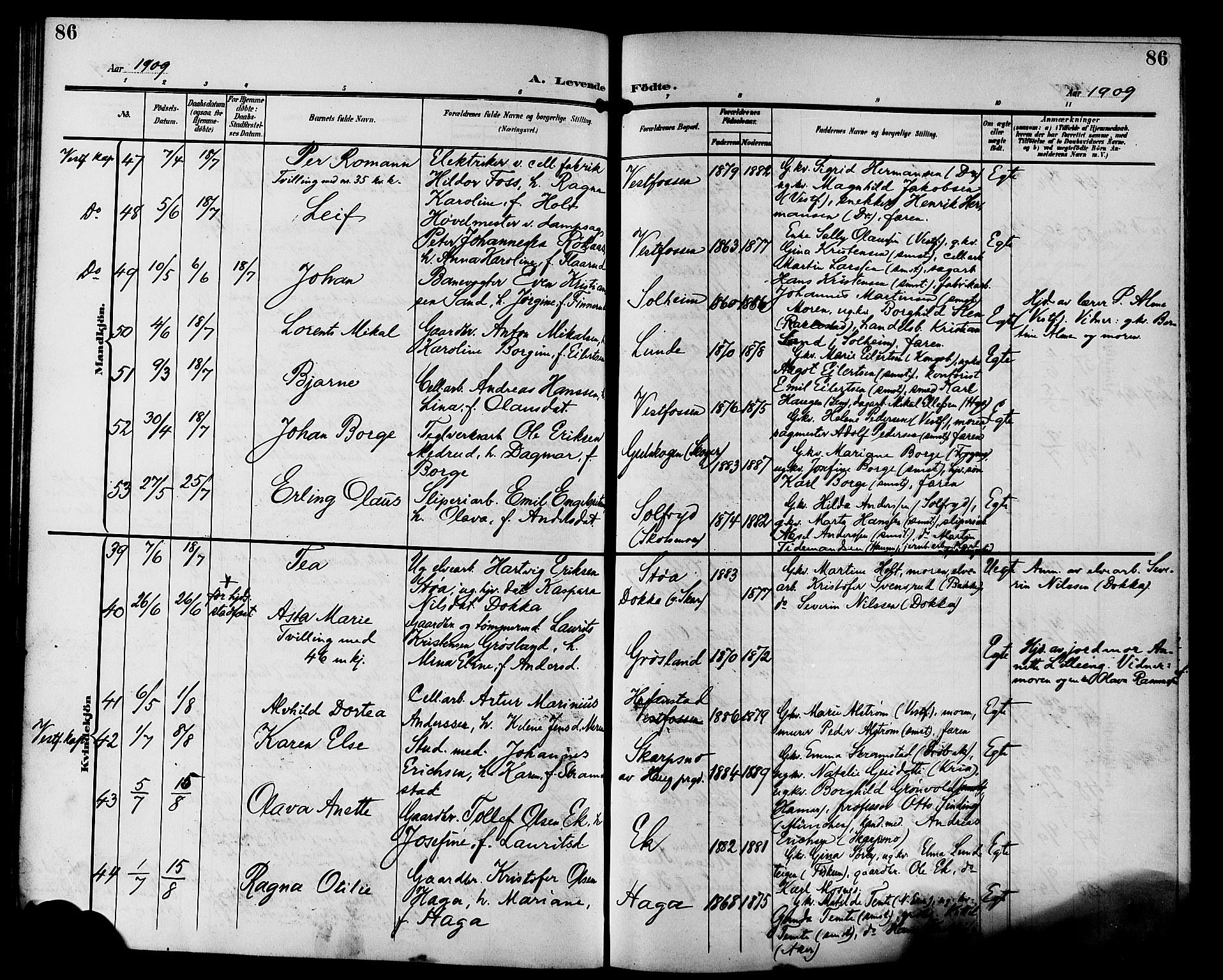 Eiker kirkebøker, AV/SAKO-A-4/G/Ga/L0008: Parish register (copy) no. I 8, 1903-1914, p. 86